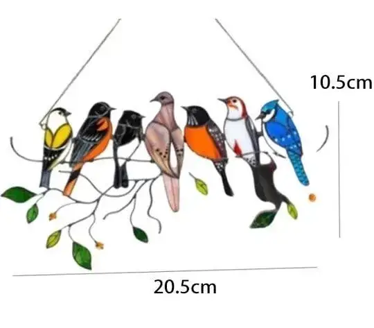 🐦🔥 Last Day 70% OFF-Birds Stained  Window  Panel Hangings🎁