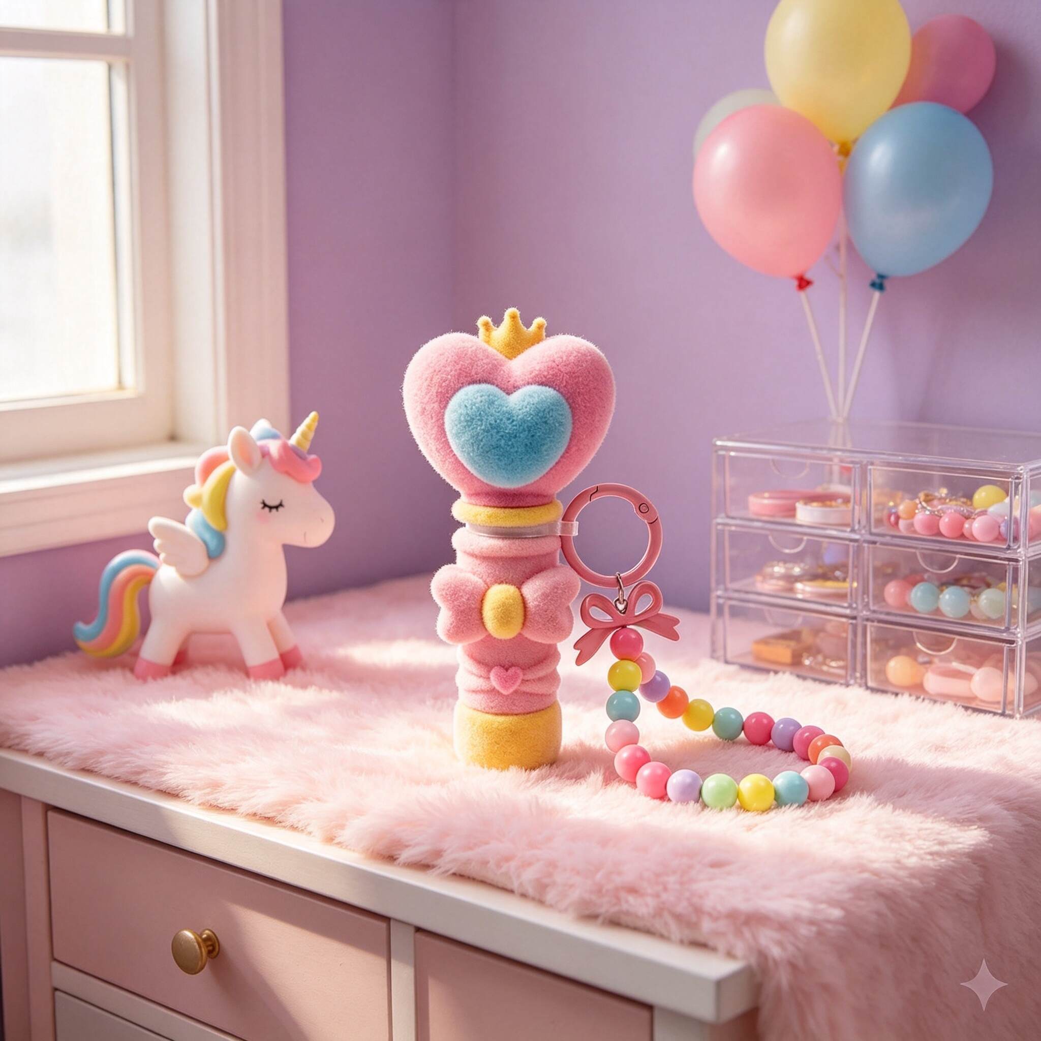 Cute Flocked Heart Crown Refillable Perfume Atomizer