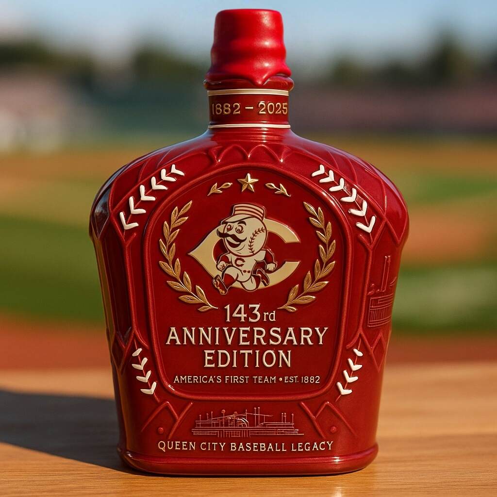 CIN Reds 143rd Anniversary Whiskey Bottle