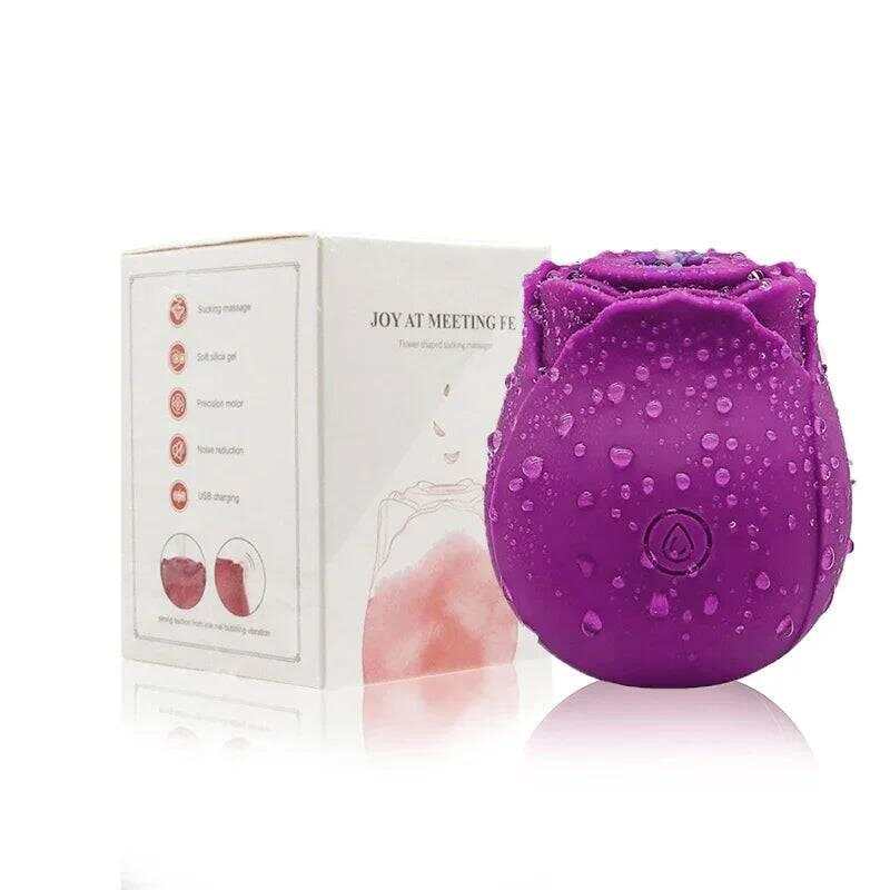 Rose Shape Vagina Sucking Vibrator: Intimate Nipple Sucker with Oral Licking and Clitoris Stimulation - Powerful Sex Toy for Women
