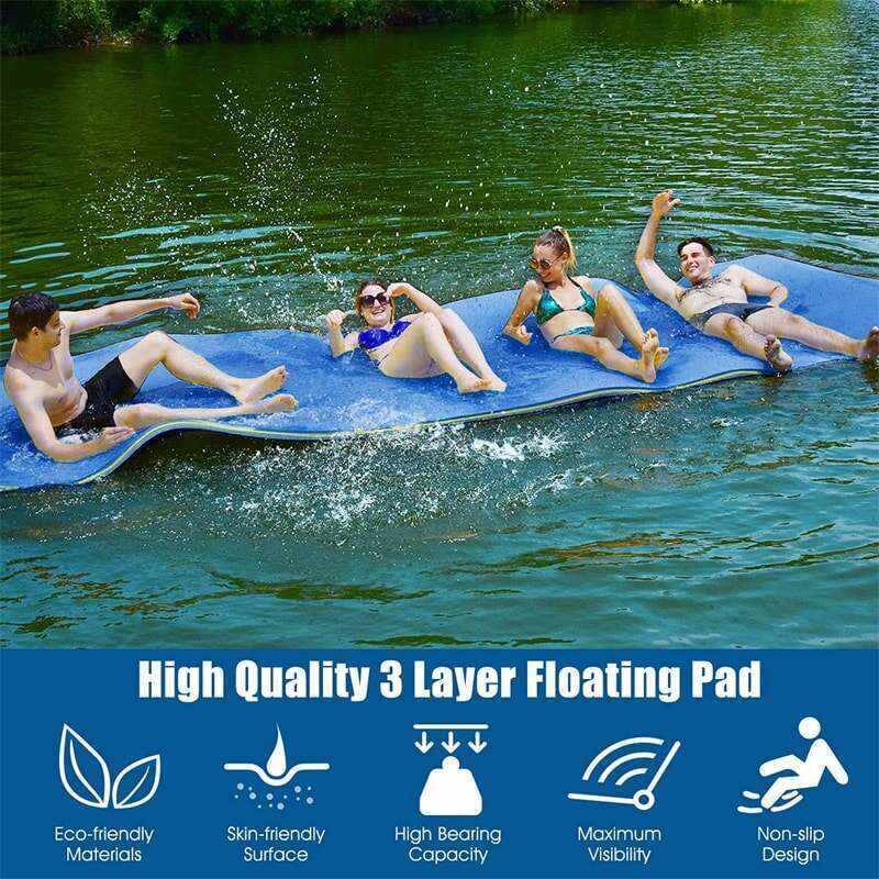 12' x 6' 3 Layer Tear-Resistant XPE Foam Floating Water Pad