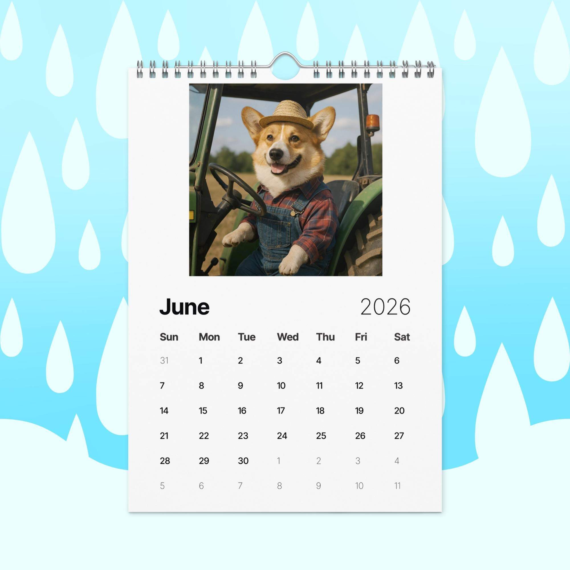 Funny Corgi Dogs with Jobs Calendar 2026