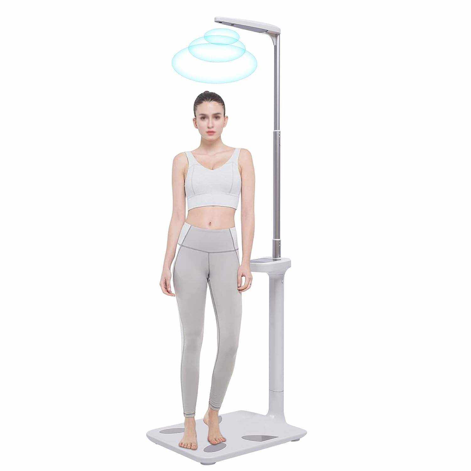 Professional Digital Physicians Scale, Height and Body Fat Analyzer Digital Medical Scale - 440lbs/200kg Capacity, 80-190CM Height Scale Range, BMI Body Fat Measurement Device (US Stock)