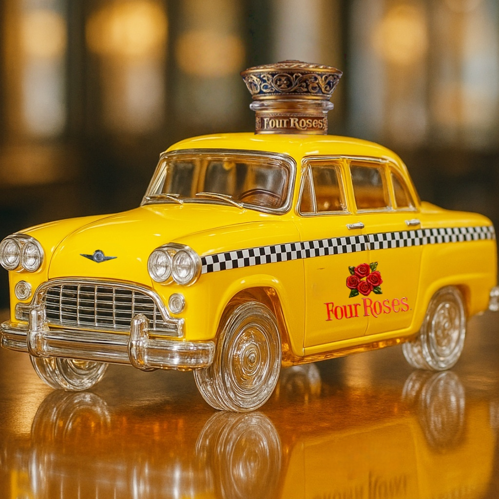 Checker Marathon Yellow Cab Whiskey Bottle
