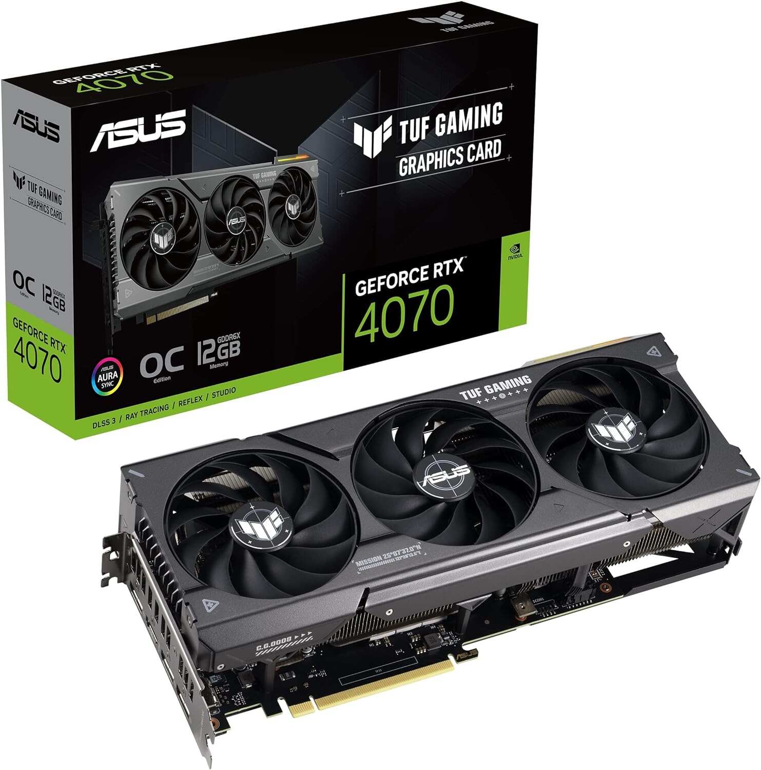 ASUS ROG Strix GeForce RTX™ 4070 OC Edition Gaming Graphics Card (PCIe 4.0, 12GB GDDR6X, DLSS 3, HDMI 2.1, DisplayPort 1.4a)