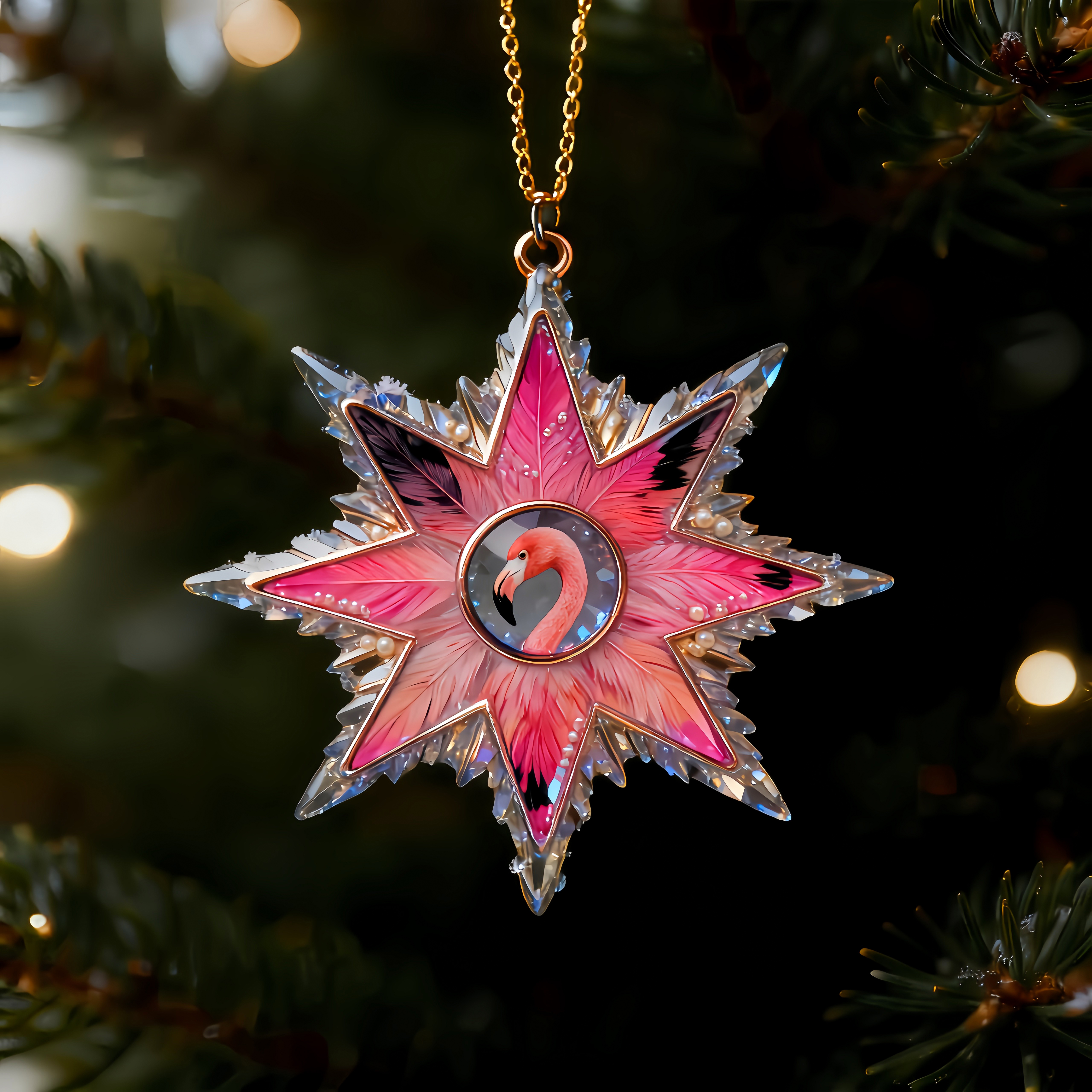 Bird Lovers Snowflake Christmas Tree Ornaments