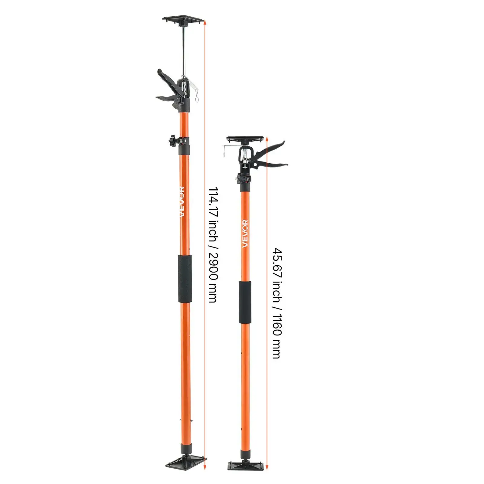 2-Pack Cabinet Jack Support Pole, Steel Telescopic Adjustable 3rd Hand System with Carry Bag, 45.7-114.2 in Adjustable Angle Weight Support Rod, 154 lbs Capacity for Cabinet Installation, Drywall Lifting