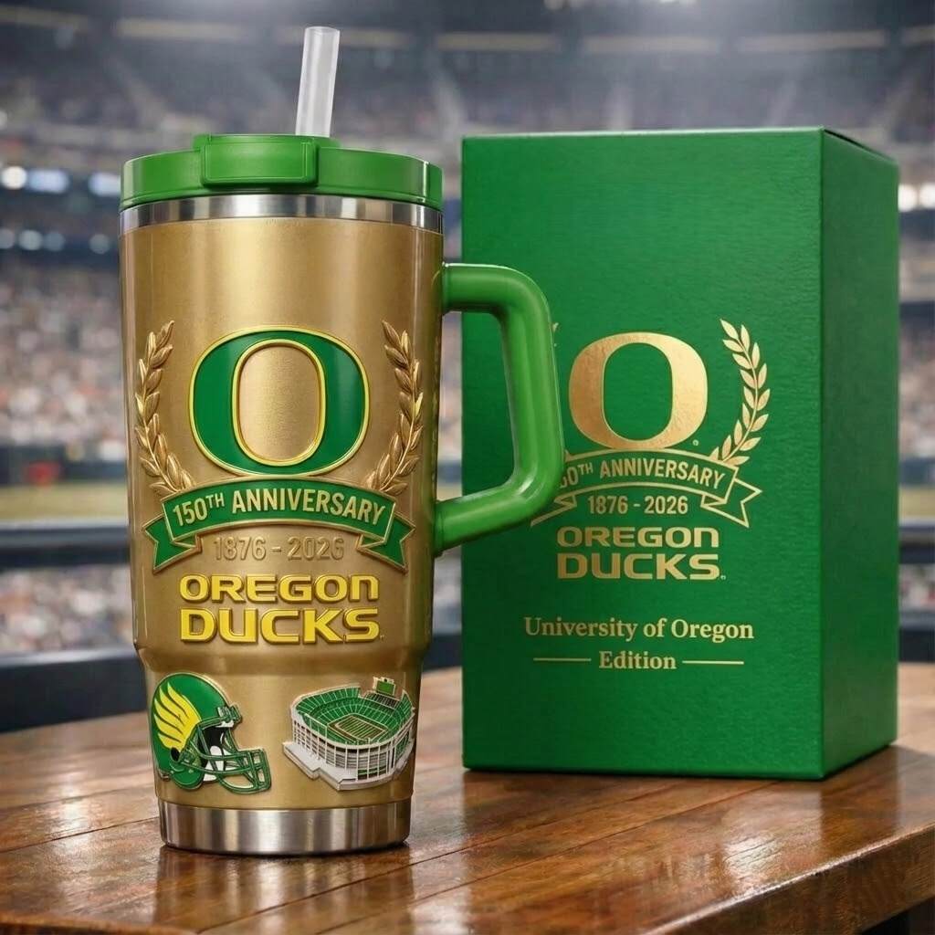 Limited Edition: Oregon Ducks 150th Anniversary Gold Tumbler (1876-2026)