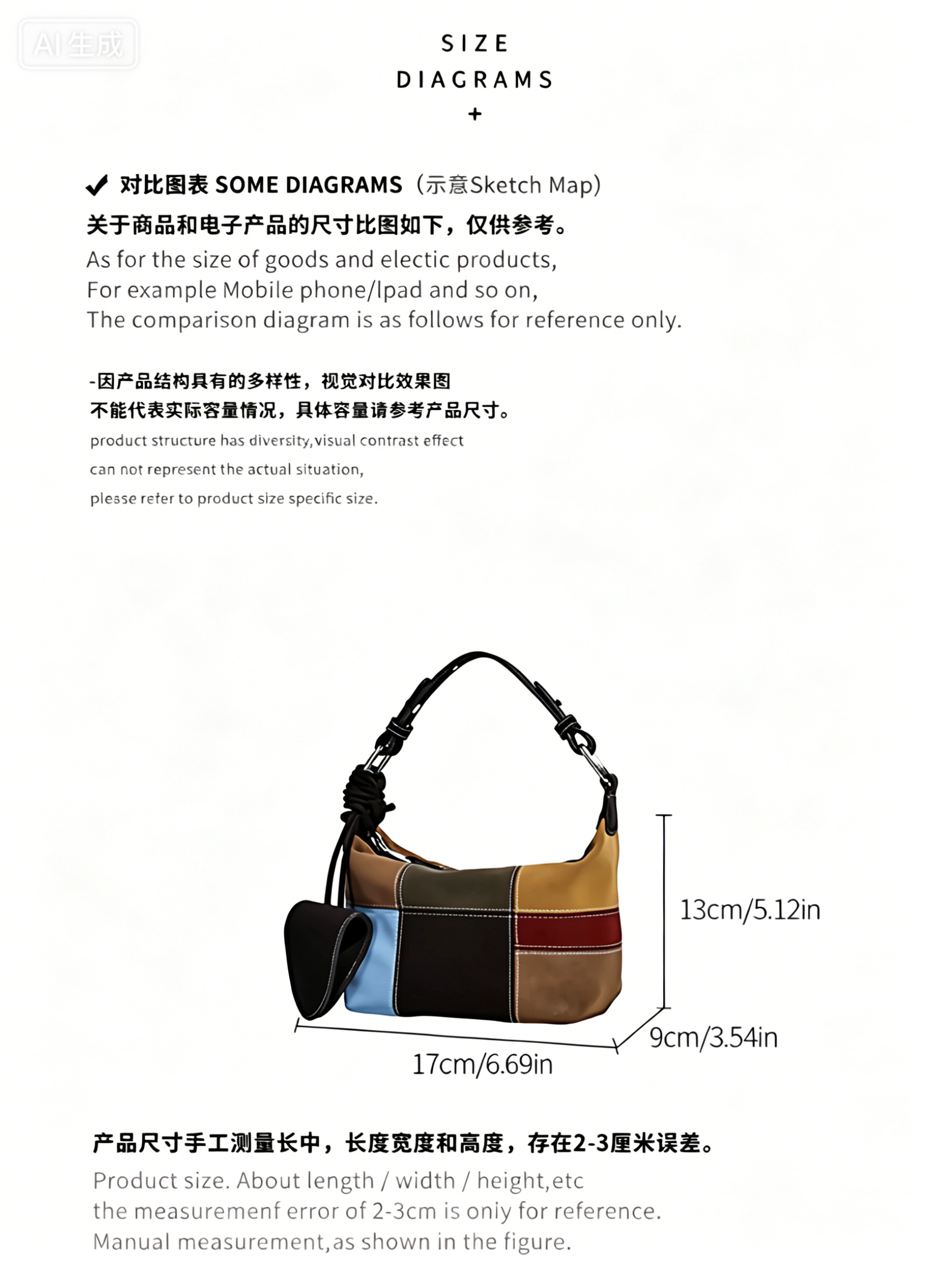 Fashionable women handbag with cowhide leather