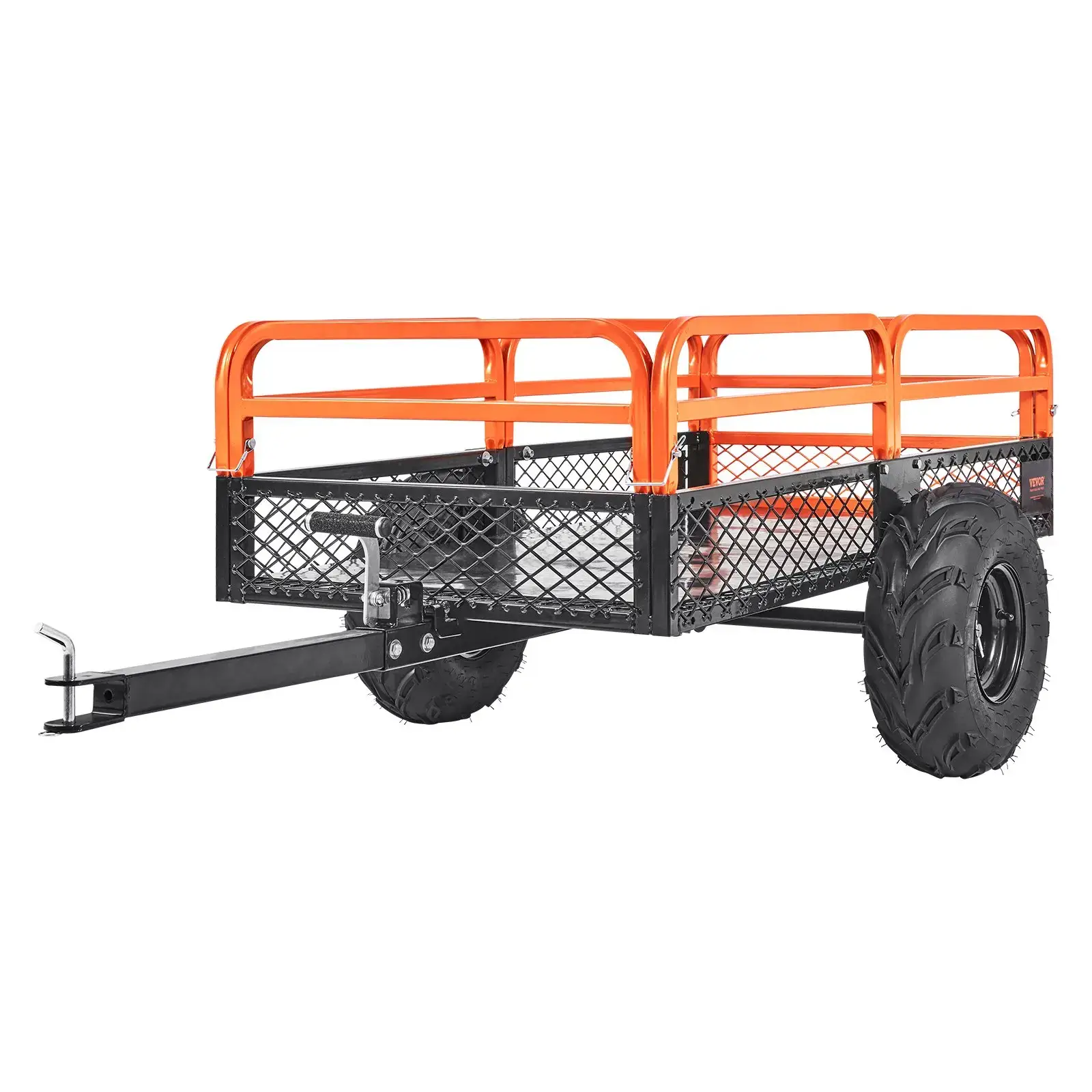Heavy Duty Steel ATV Dump Trailer 1500-Pound Load Capacity 15 Cubic FeetTow Behind Dump Cart Garden Trailerwith Removable Sides and 2 Tiresfor MowersTractorsATVUTV