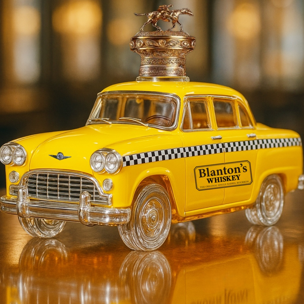 Checker Marathon Yellow Cab Whiskey Bottle