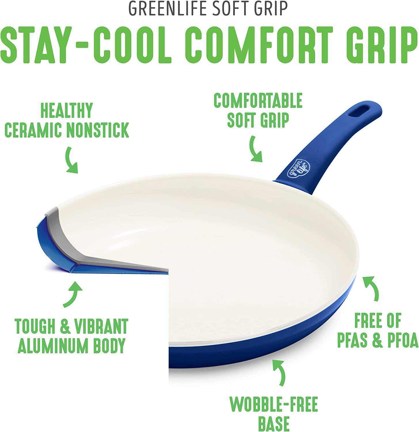 Healthy Ceramic Nonstick, 16 Piece Cookware Pots