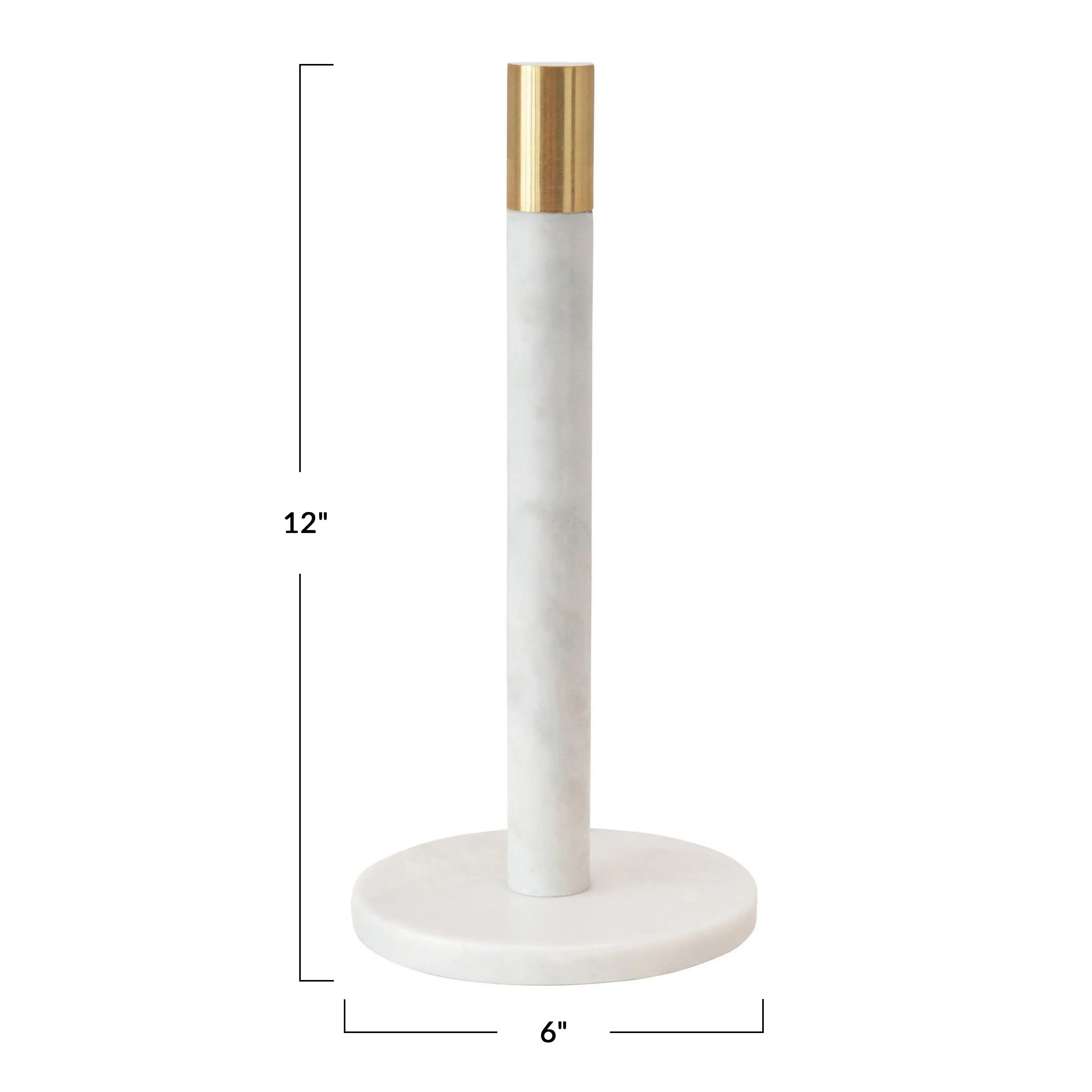 Marble Paper Towel Holder with Brass Accent Band