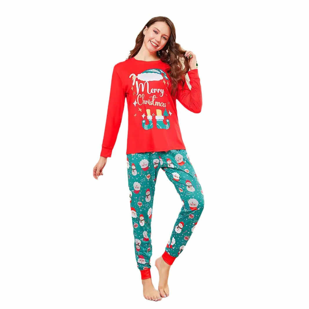 Family Parent-Child Christmas Shoes Santa Claus Pajamas Set