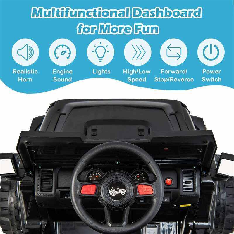 12V Kids Ride-on Jeep Car Battery Powered Electric Truck with Parental Remote Control