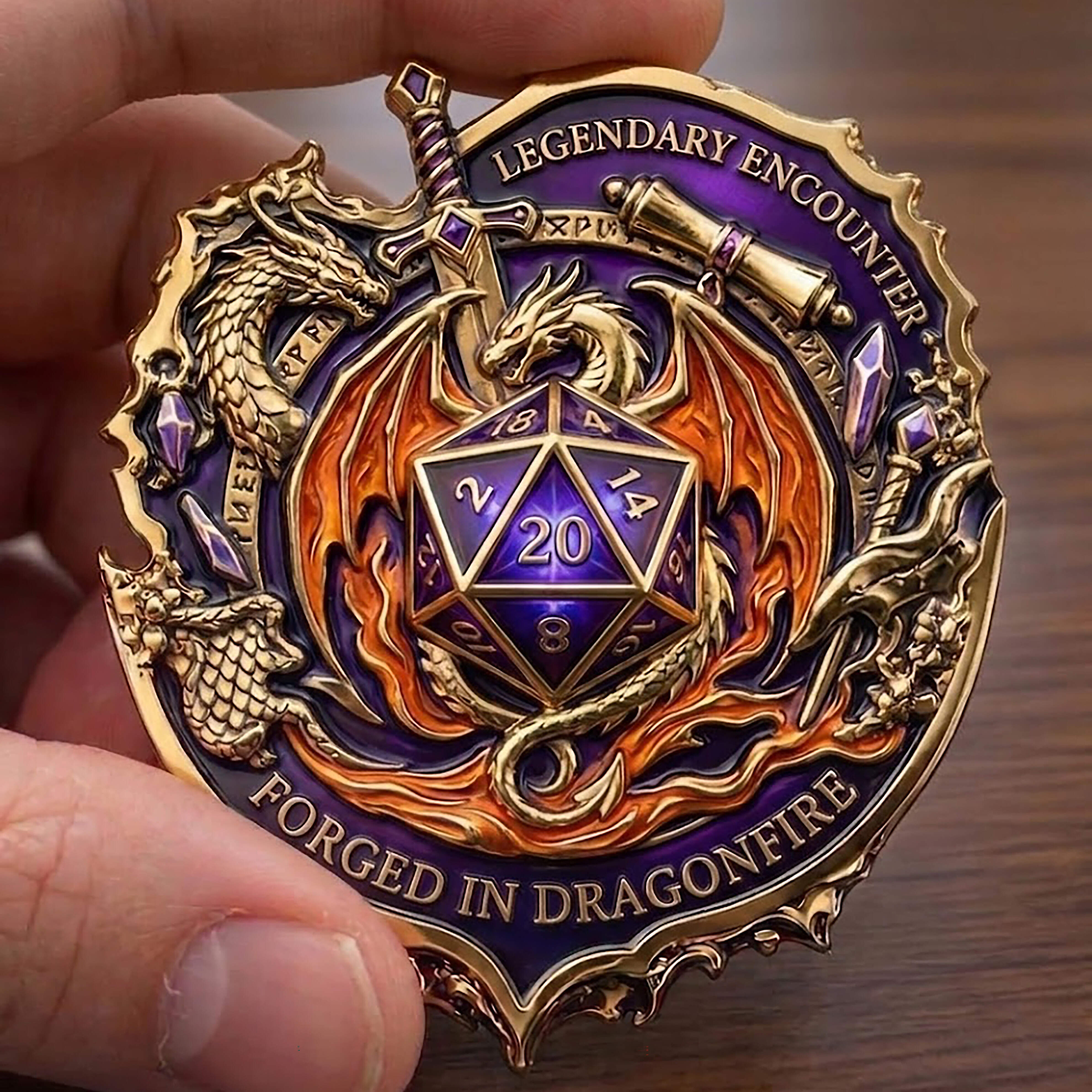 🐉 Forged in Dragonfire Legacy Badge – Natural 20 Edition 🎲