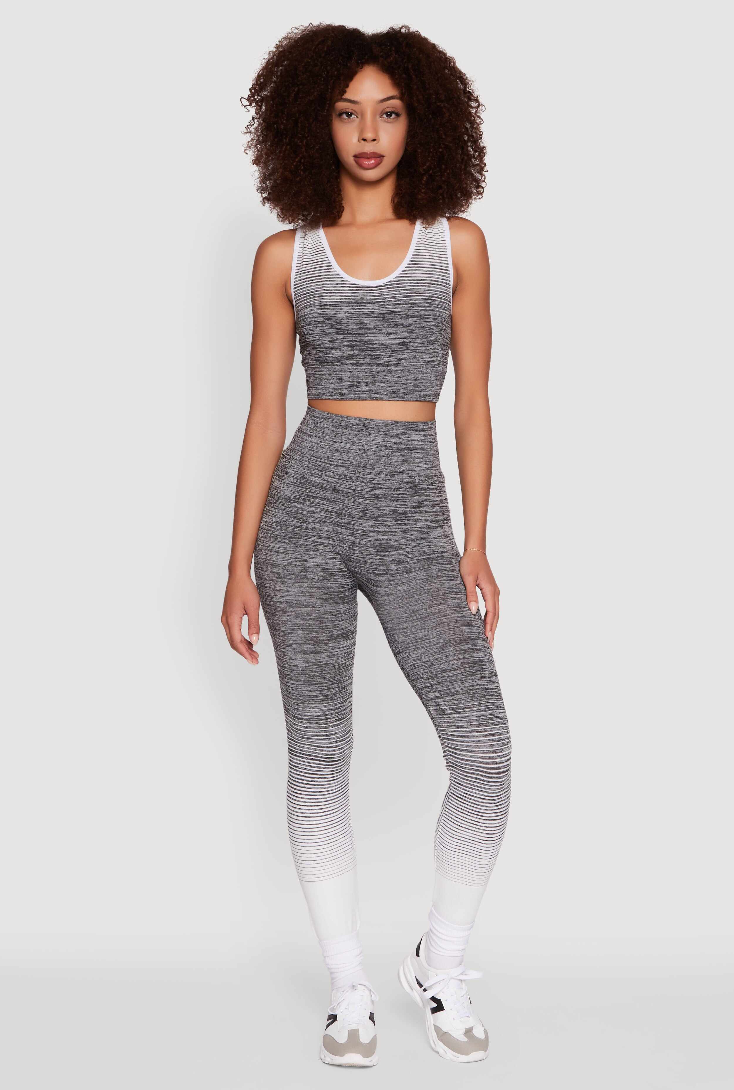 Trendy Marled Ombre Cropped Tank Top