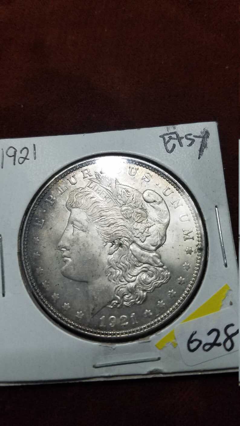 1921 Silver Morgan Dollar AU  BU  Lot# 628 Regular 59