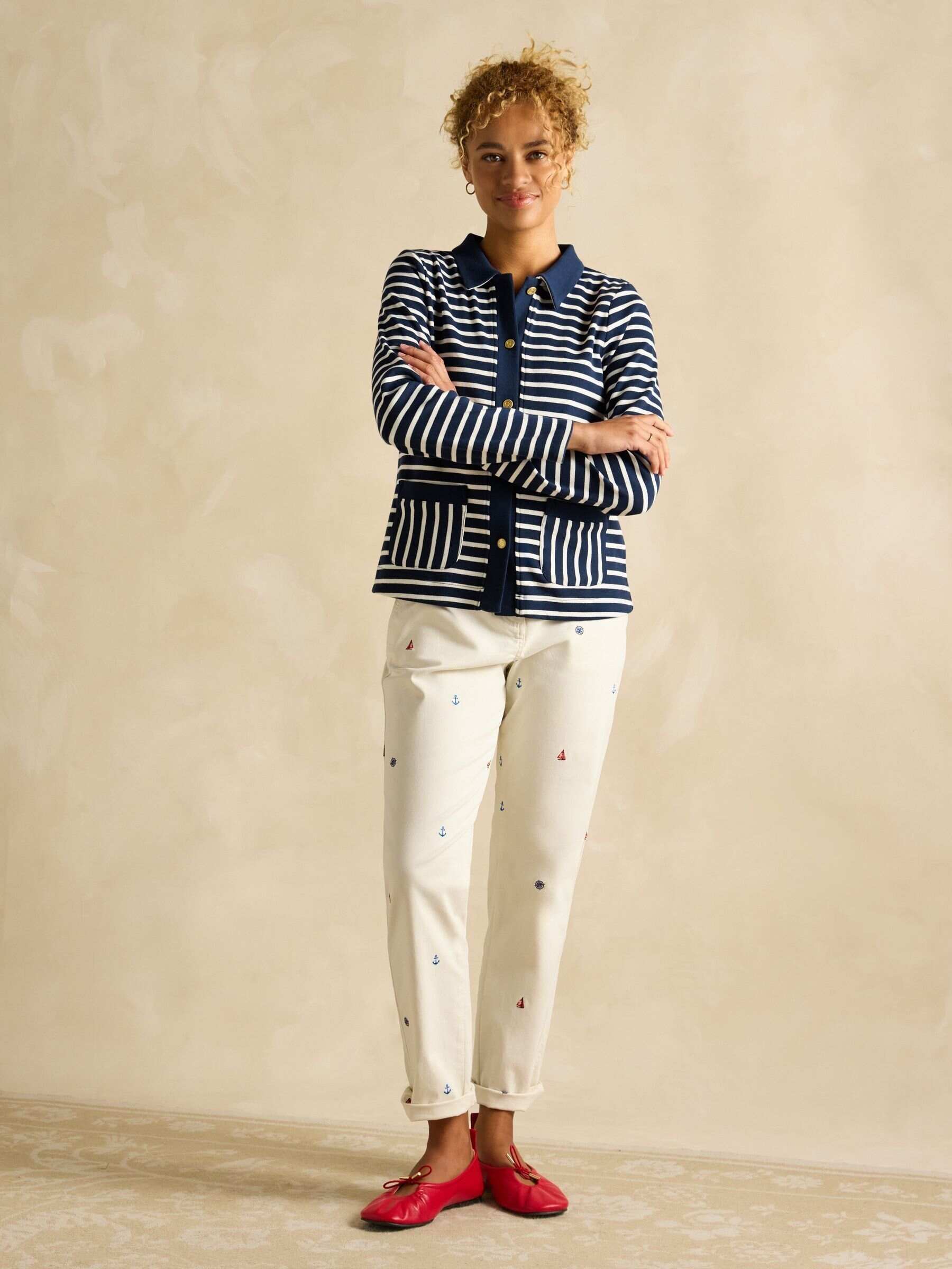 Premium Ribbed Navy Jersey Cardigan