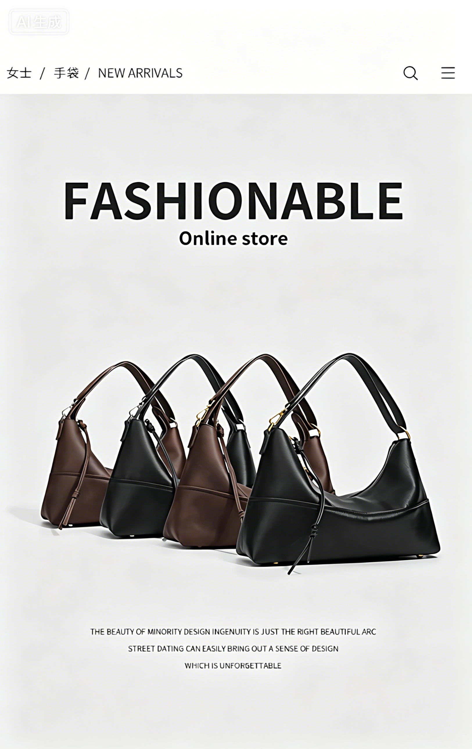 Fashionable womenbag with cowhide leather