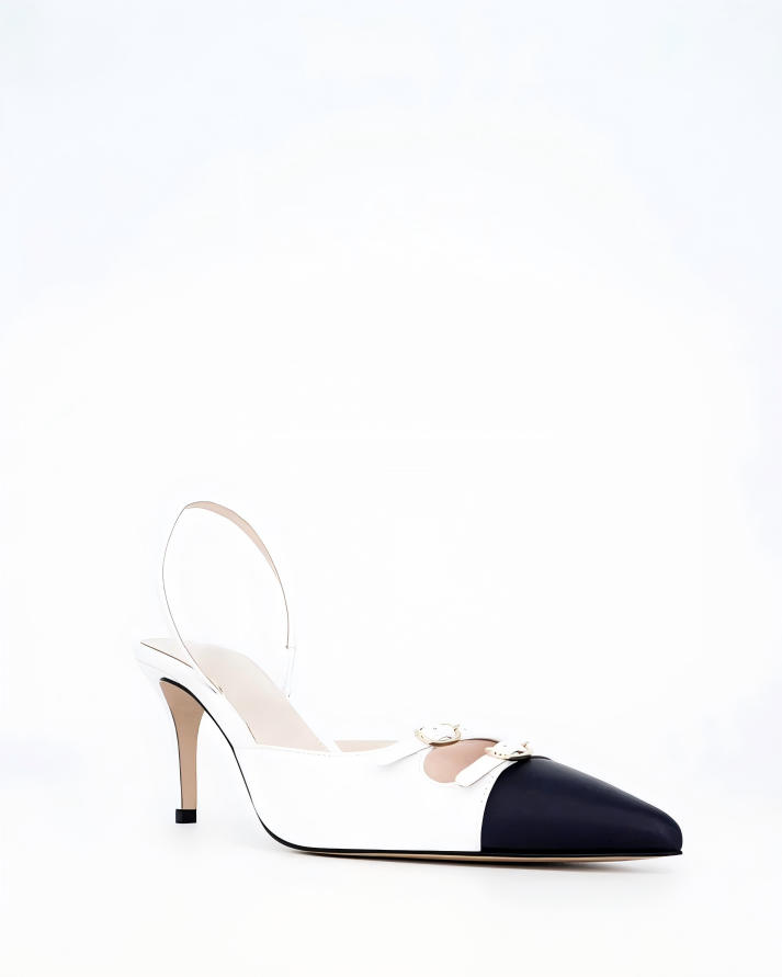 Women's Two-Tone Pointed-Toe Slingback Pumps