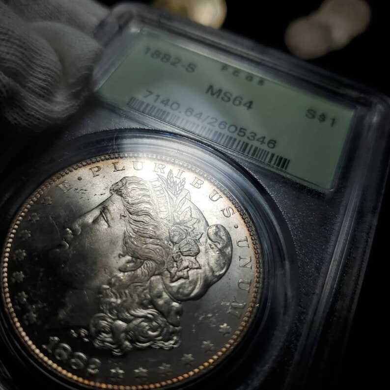 1882  S  MS 64  Silver Morgan Dollar- PCGS  Silver  Coin . Beautiful Color  Lot # 262