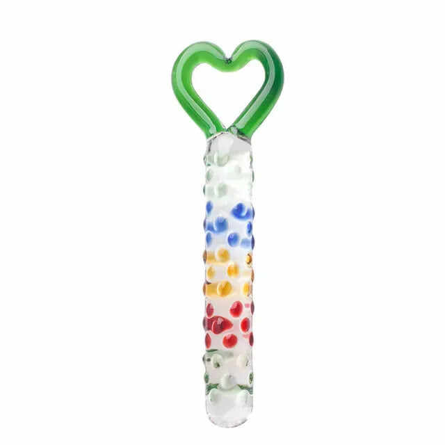 Dual-Ended Spiral Crystal Glass Dildo - G-Spot & Clitoral Massager