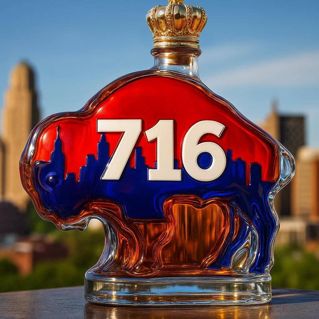 Buffalo 716 City Outline Whiskey Bottle