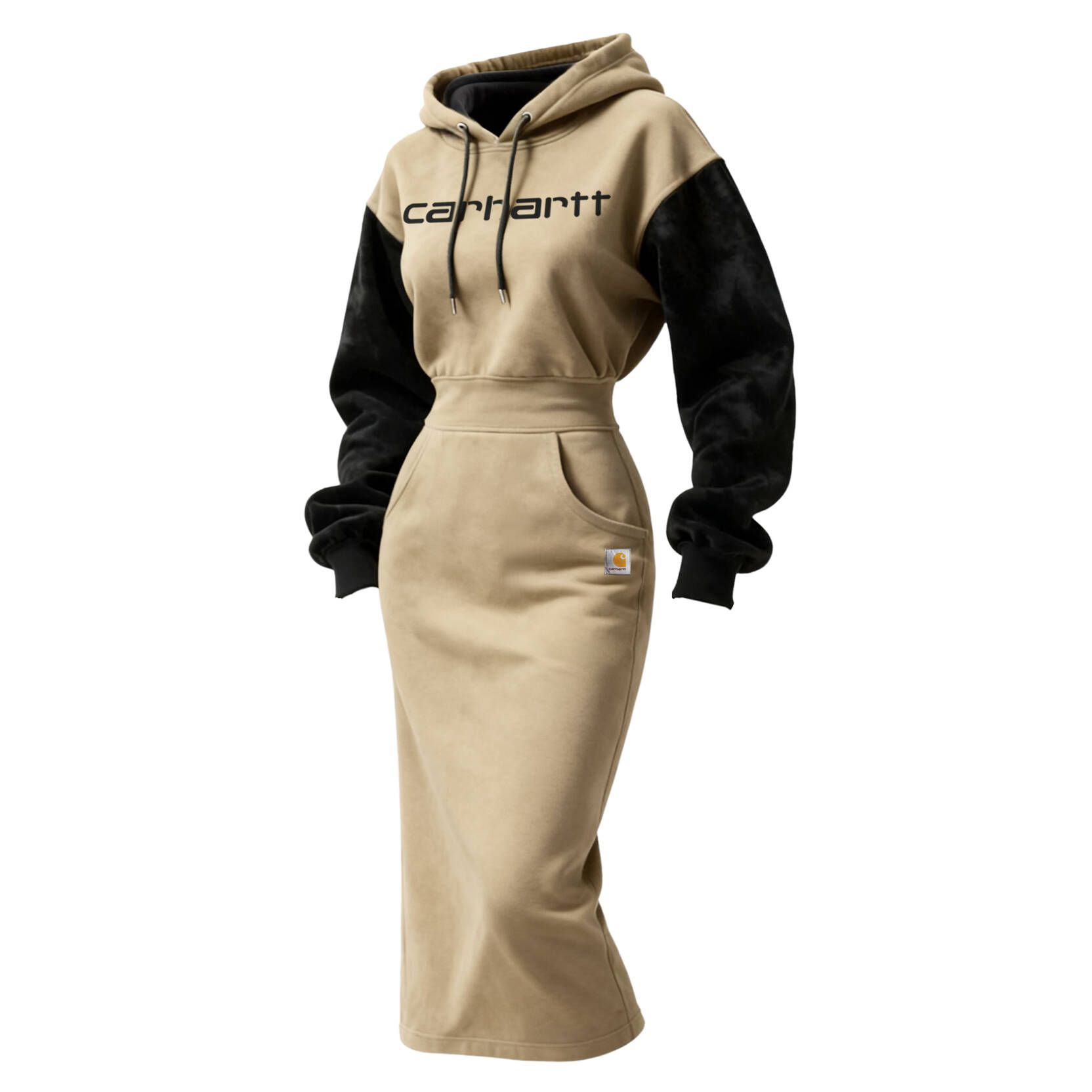 Women's Vintage Western Suede Hooded Long High Waist Hooded Dress