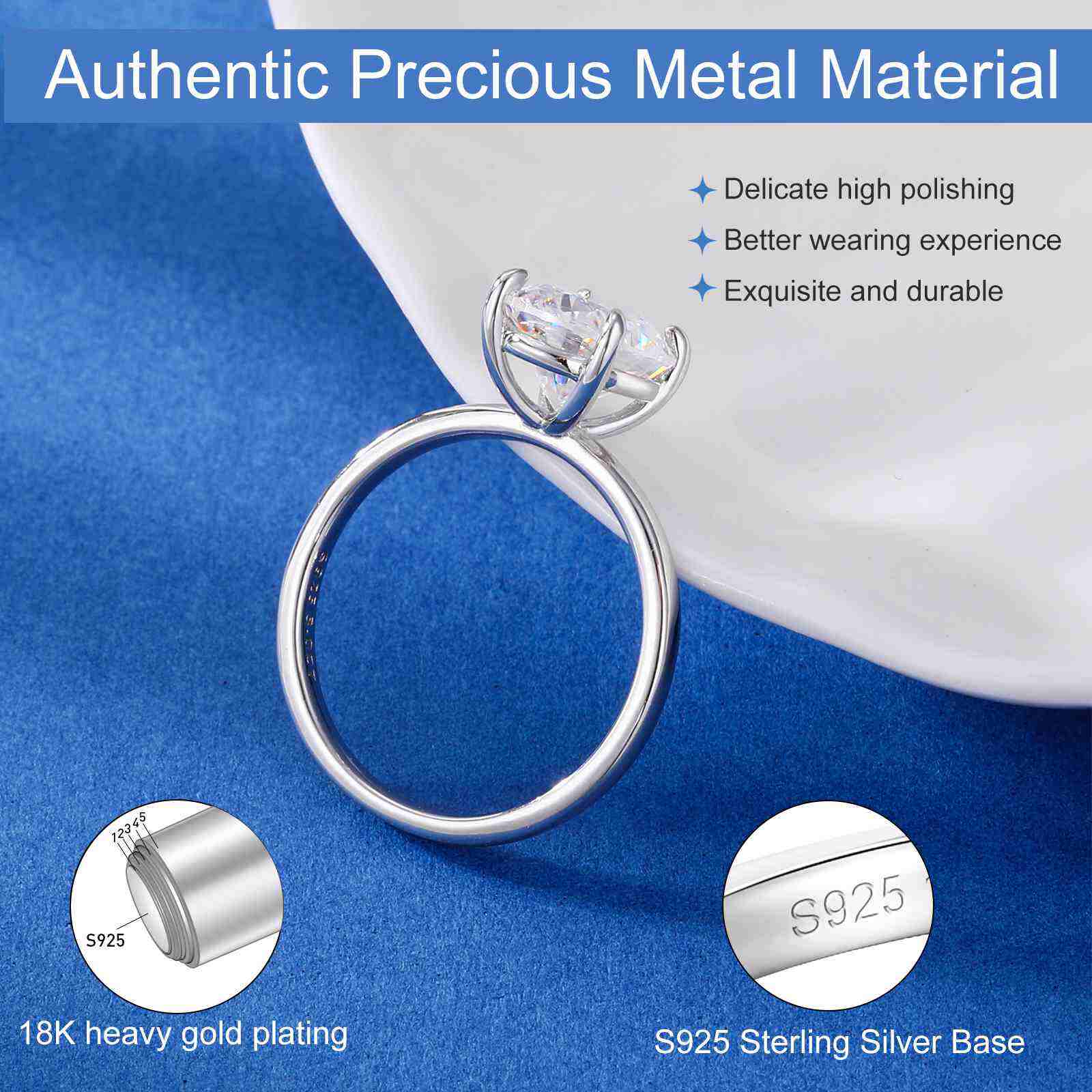 (Valentine's Gift) S925 Oval Cut Moissanite Engagement Ring For Her