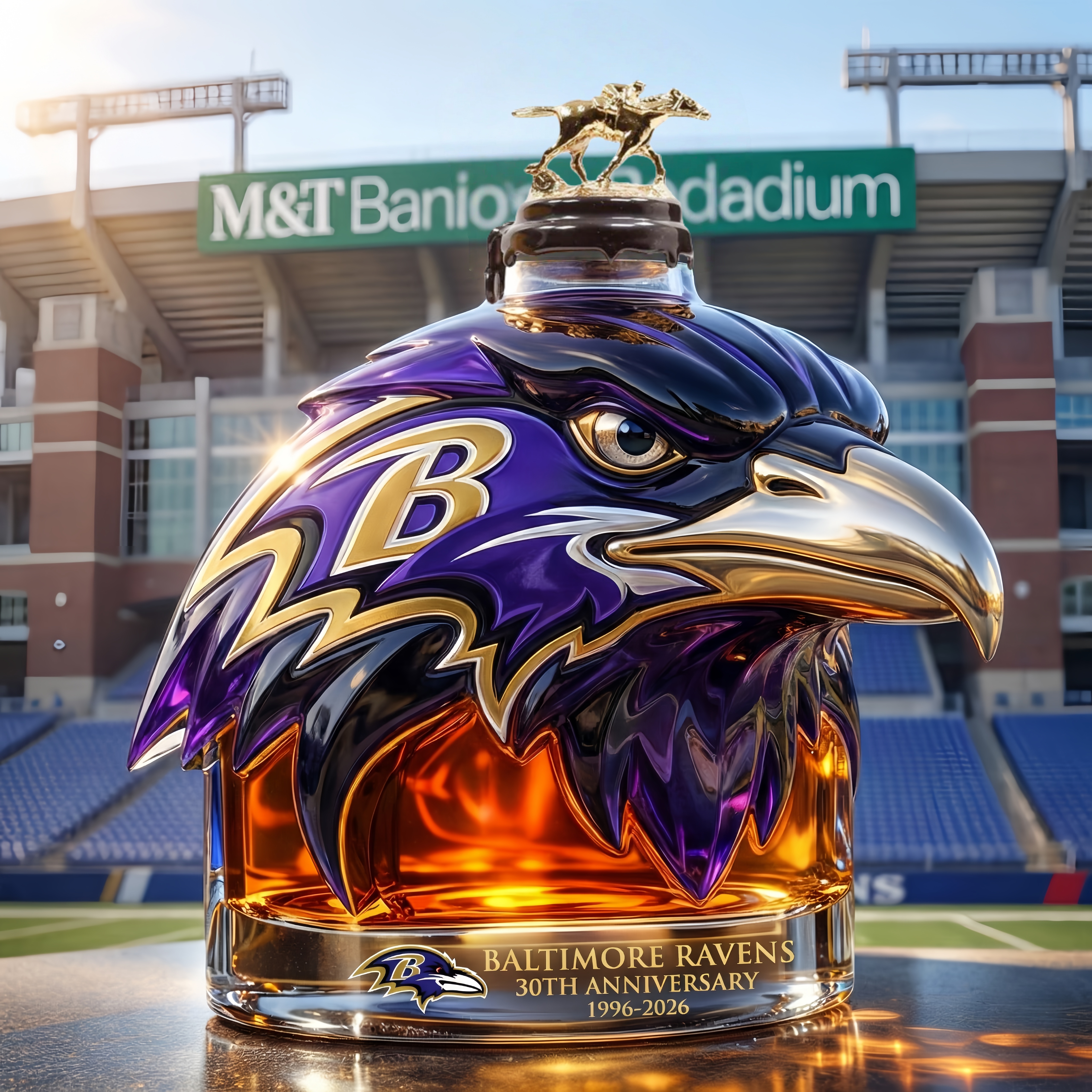 Baltimore Ravens 30th Anniversary Commemorative Whiskey Bottle