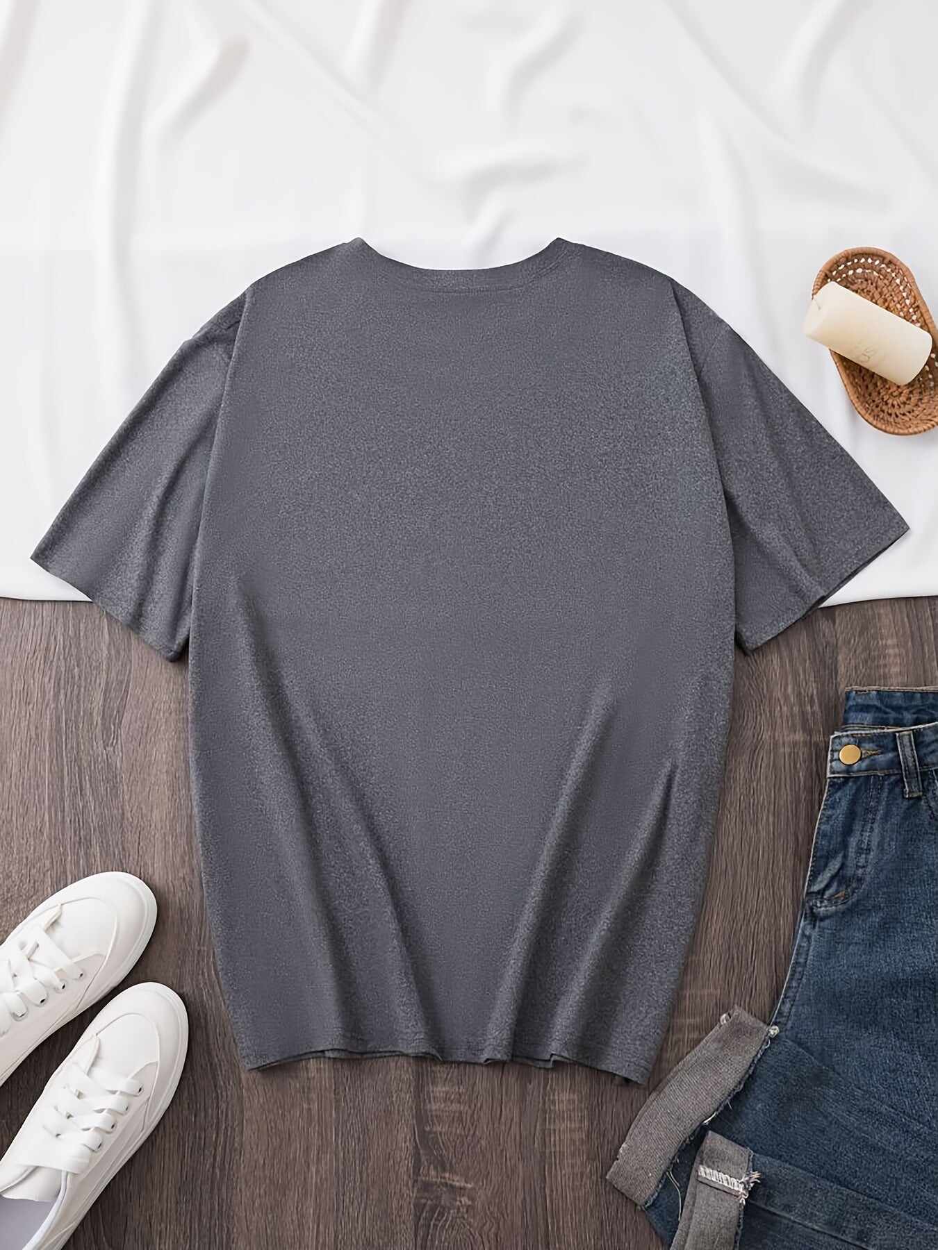 Letter Print Short-sleeve Casual Short Sleeve Round Neck Women's Clothing