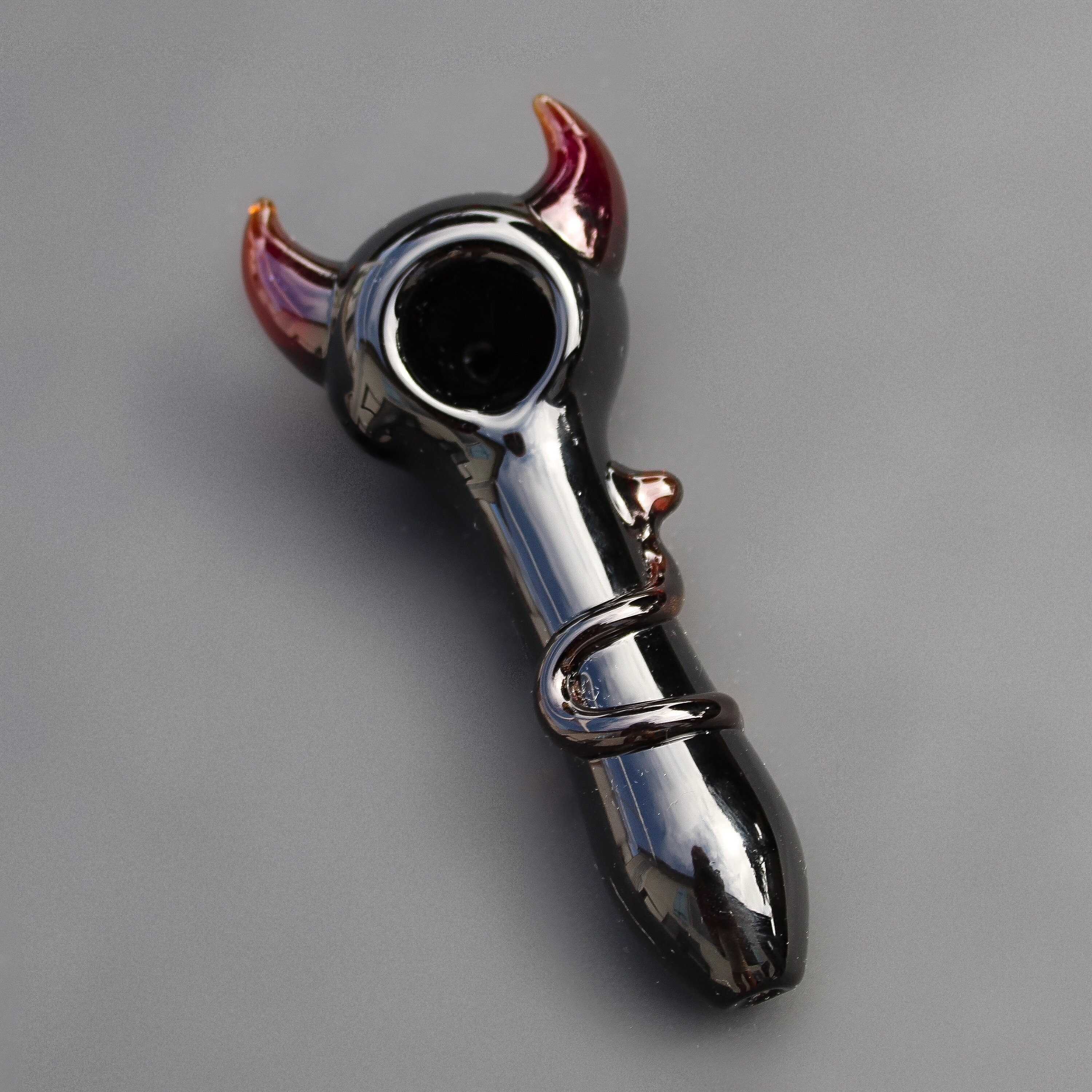 😈Red Devil Glass Pipe Unique Handmade