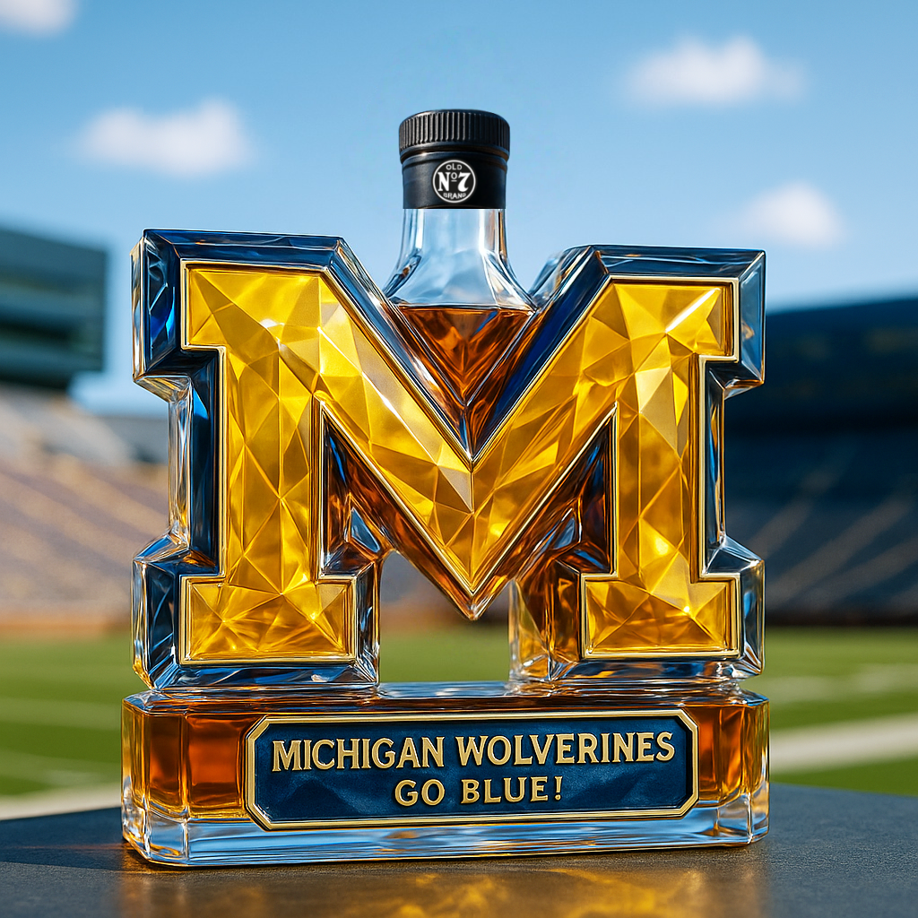 University of Michigan Wolverines Whiskey Bottle
