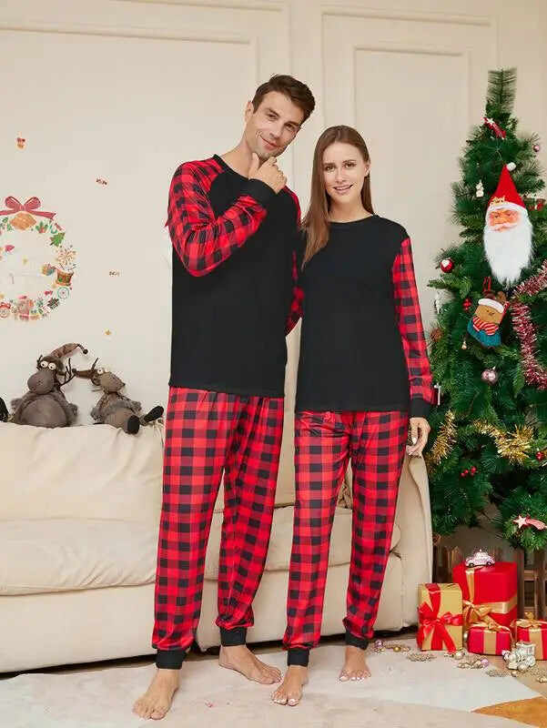 Plain Christmas Matching Family Pajamas Set