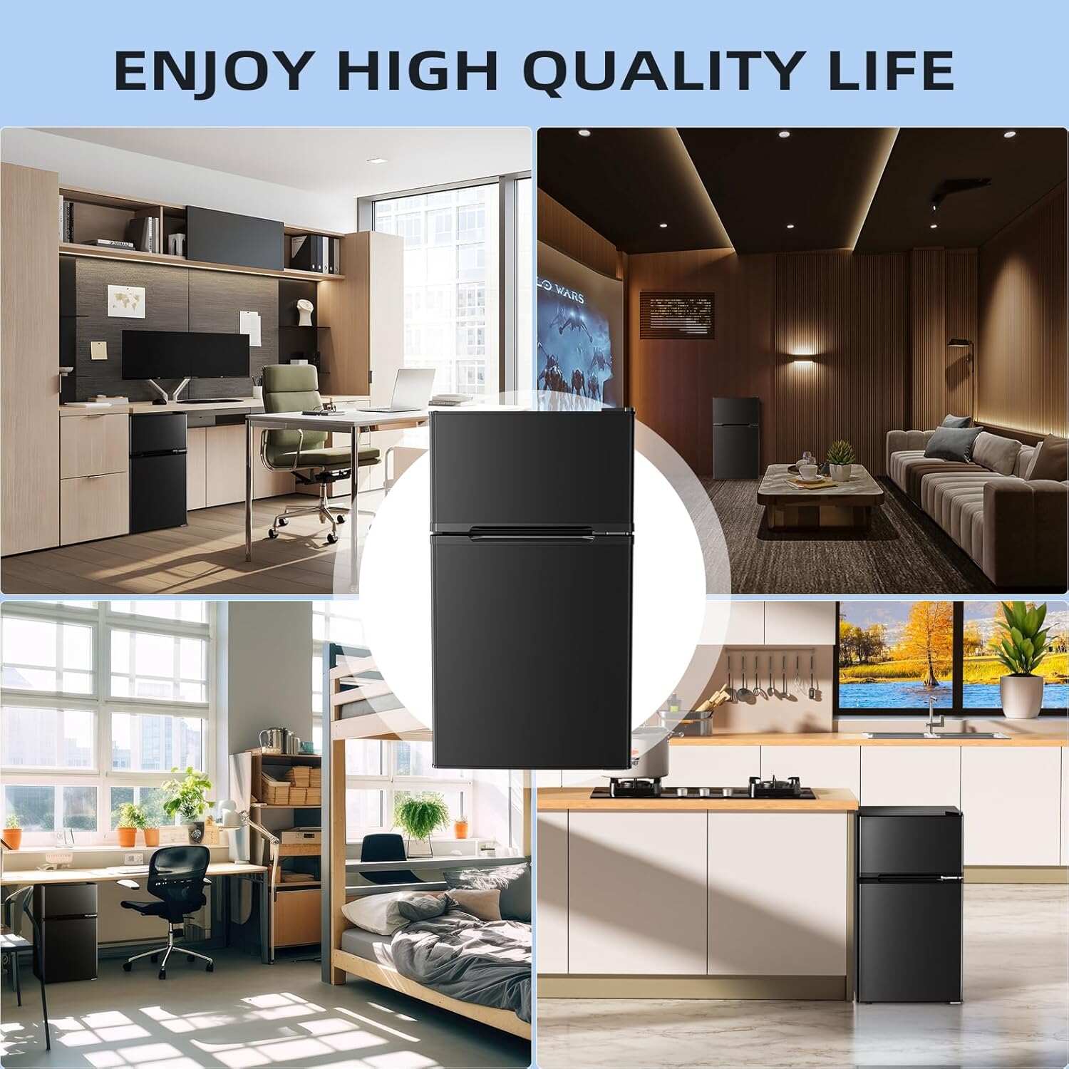 🔥Clearance Sale🔥3.2 Cu.Ft Compact Refrigerator with Freezer – Space-Saving Cooling for Drinks, Food & Snacks