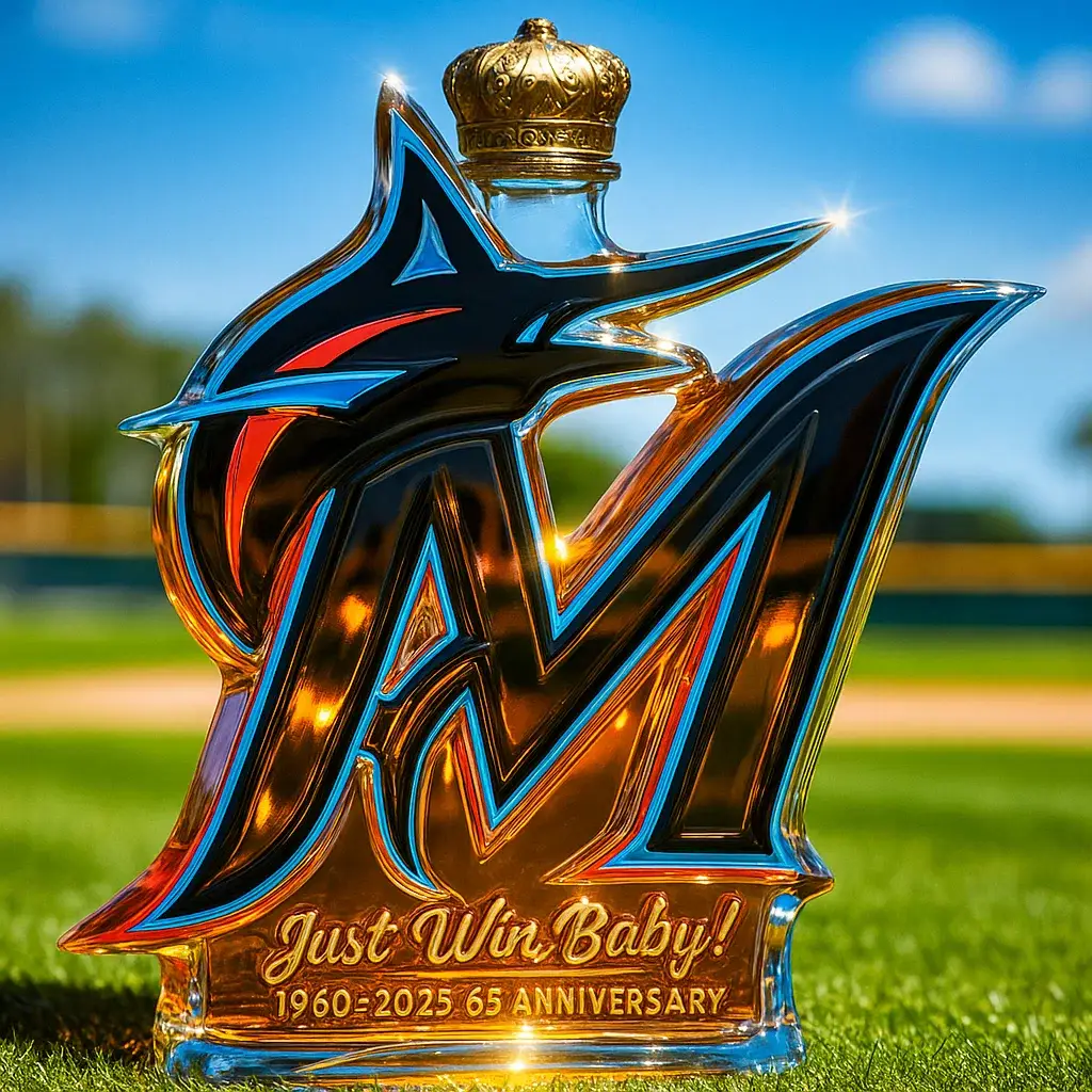 Miami Marlins 65 Anniversary Whisky Bottle