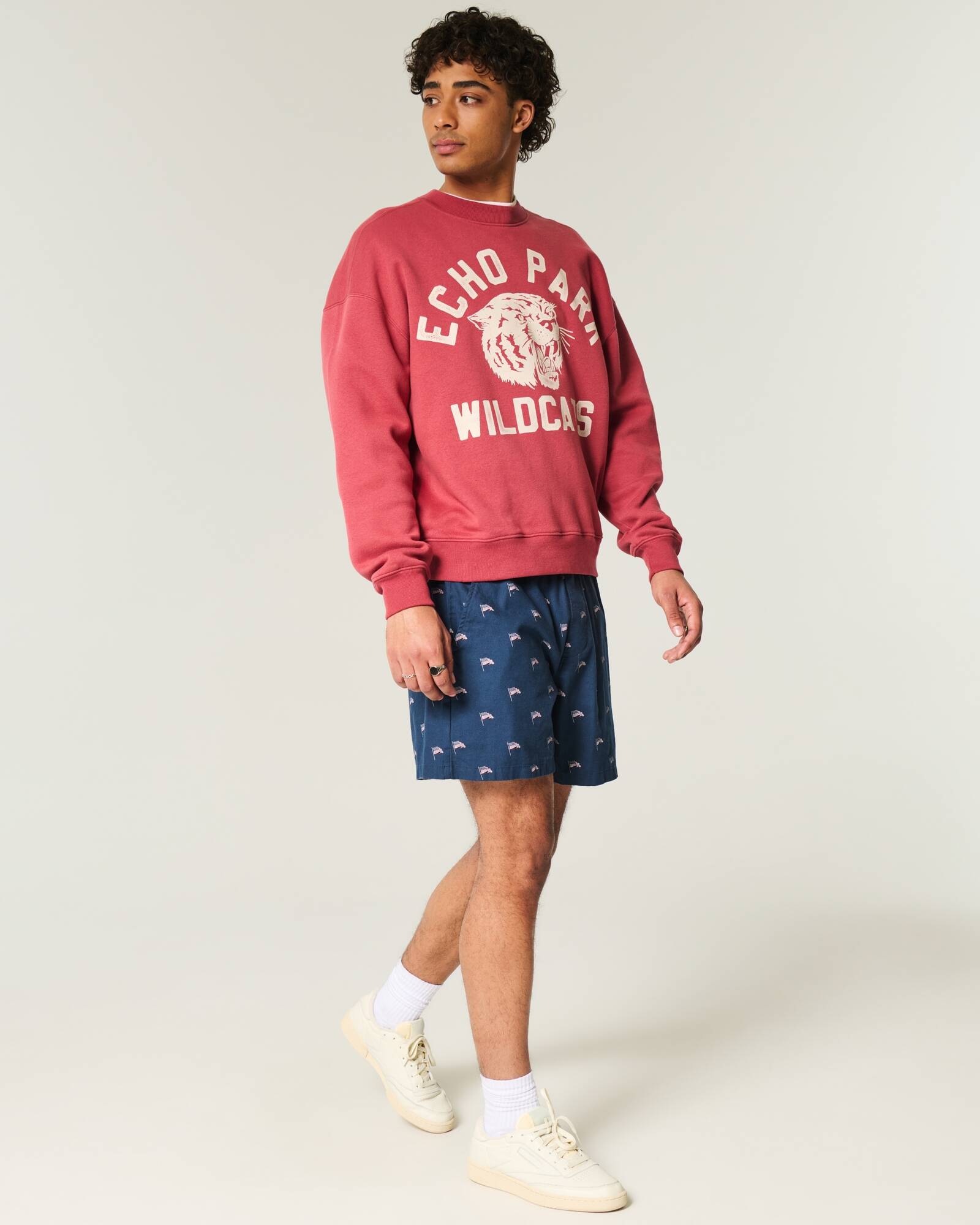 Mid-Thigh Linen-Blend Pull-On Shorts
