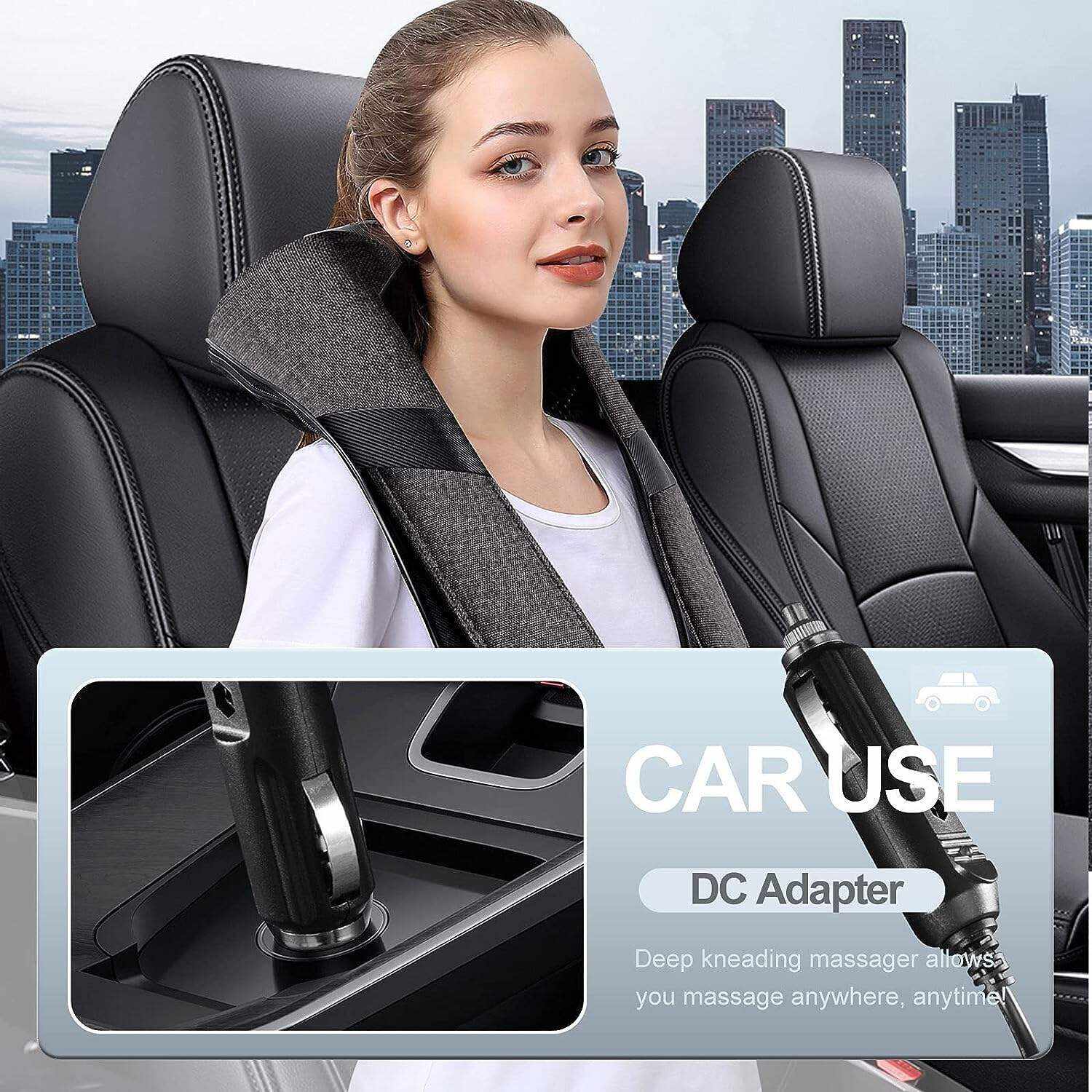 Back Massager, Shiatsu Neck Massager with Heat, Electric Shoulder Massager, Kneading Massage Pillow for Neck, Back, Shoulder, Foot, Leg, Muscle Pain Relief, Get Well Soon Presents - Christmas Gifts