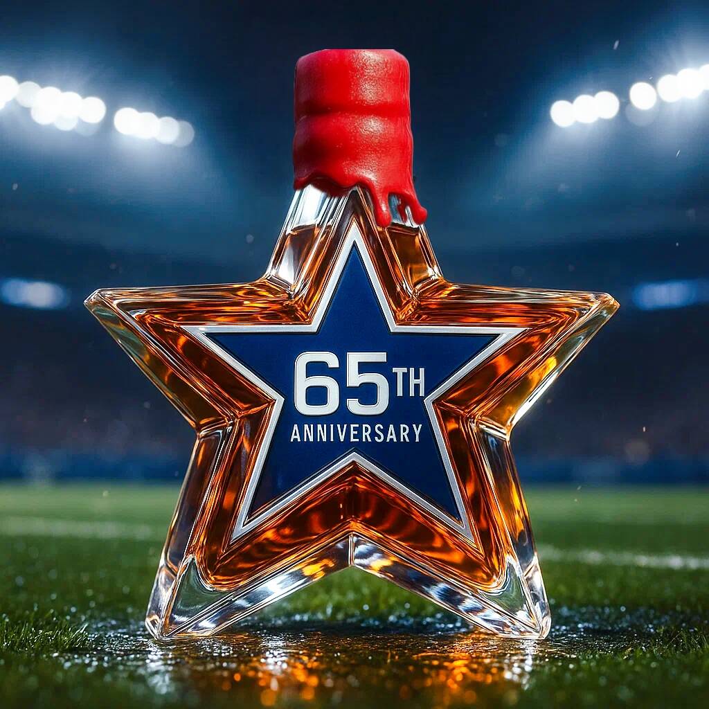 Dallas Cowboys 65th Anniversary Whiskey Bottle