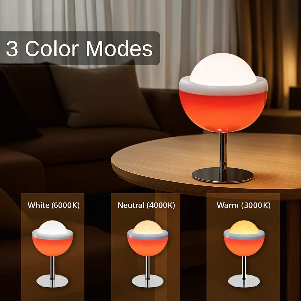 USB Desk Lamp - Soft and playful design, continuous dimming, tri-color lighting, suitable for bedroom, study or dining room, perfect for Christmas and Valentine's Day gifts, modern bedside night light