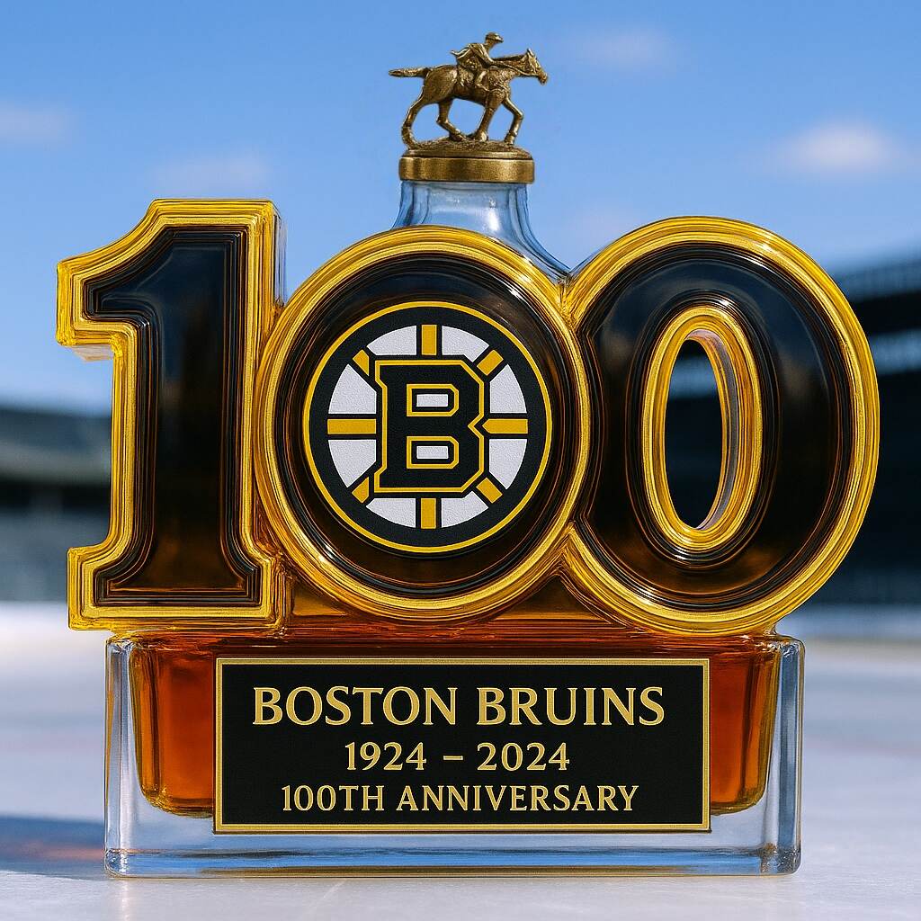 Boston Bruins 100th Anniversary Whiskey Bottle