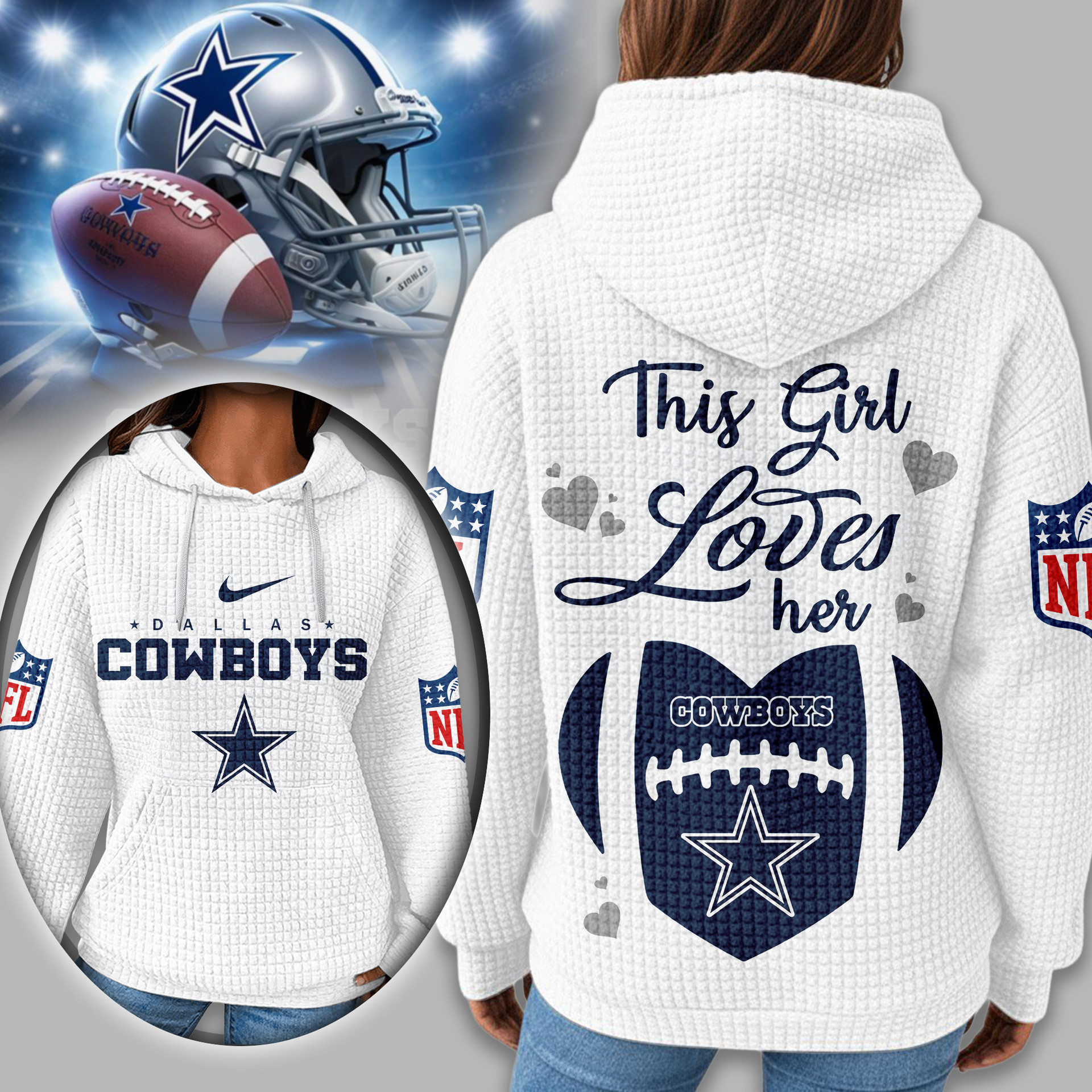 Dallas Cowboys | Premium NFL Game Day Waffle Hoodie TD