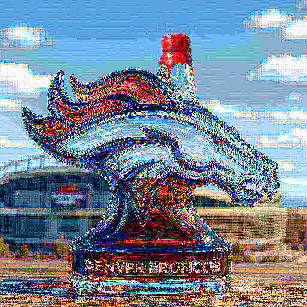 Denver Broncos whiskey bottle