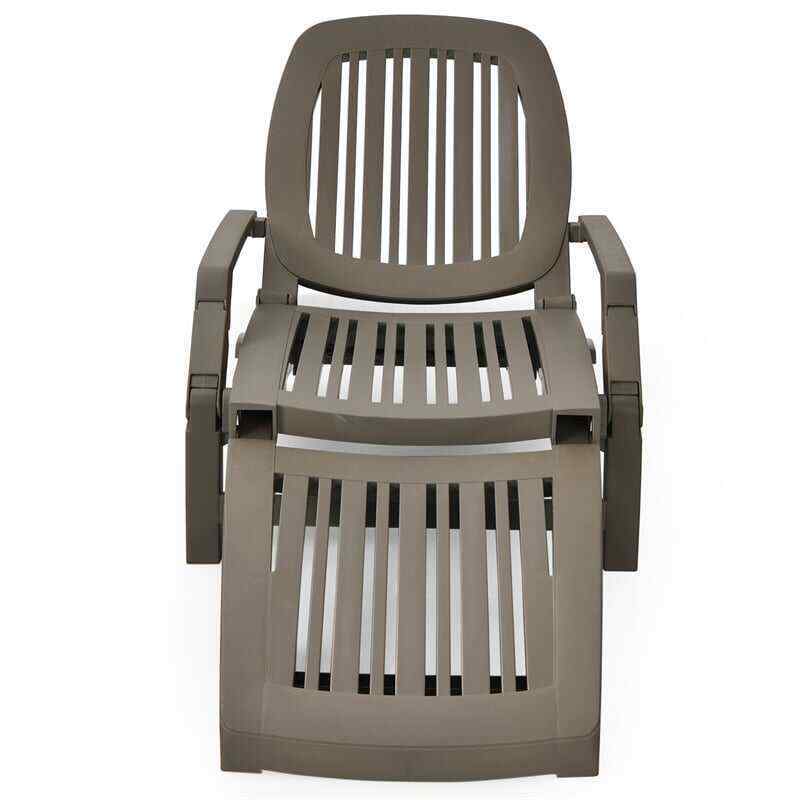 Outdoor Chaise Lounge Chair 6-Position Adjustable Patio Recliner with Wheels