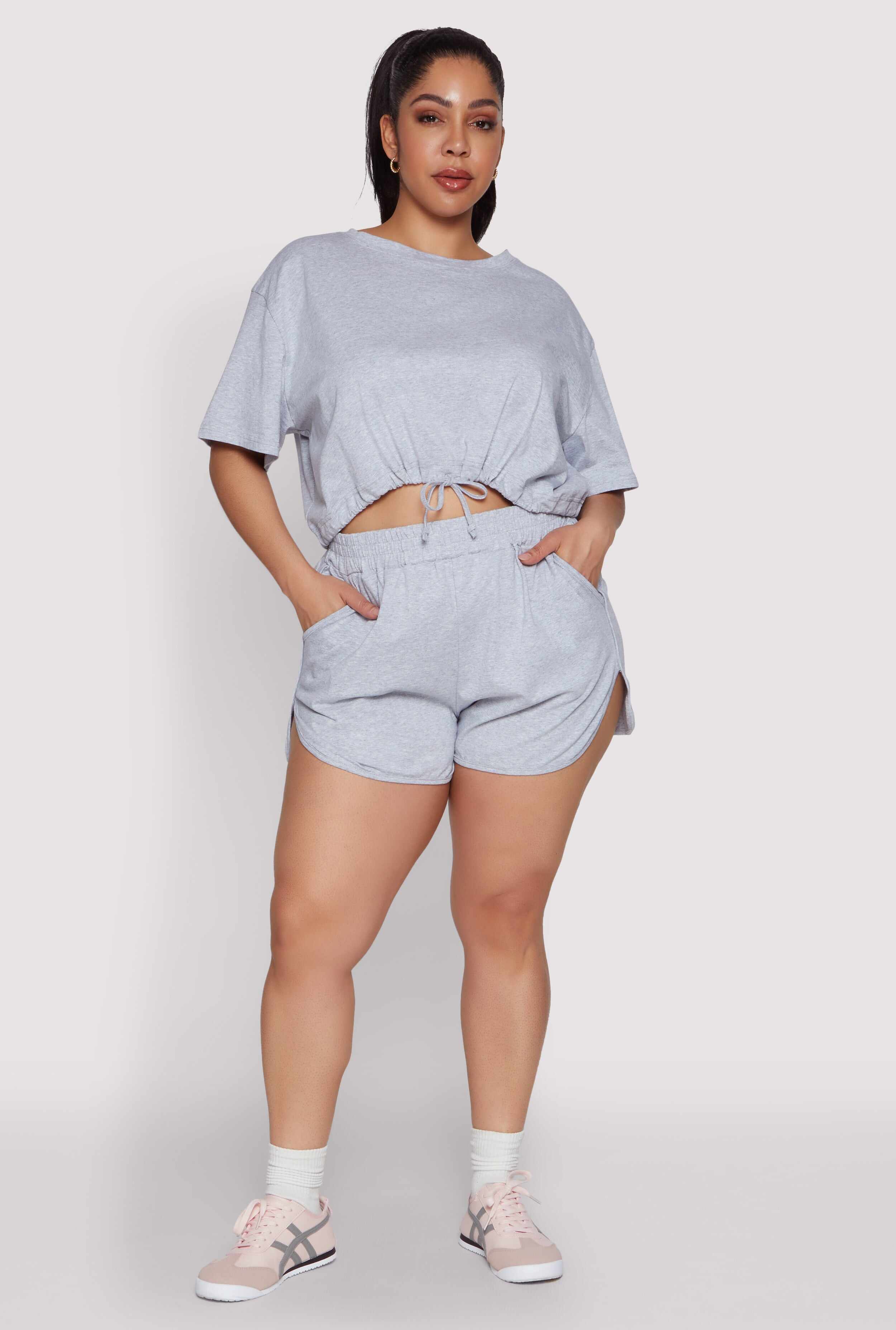 Plus Size Smocked Dolphin Shorts