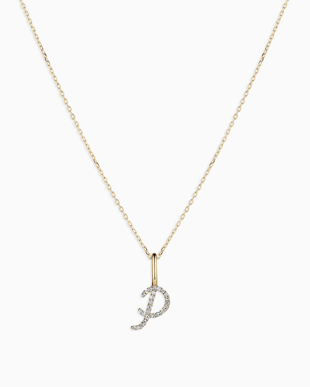 Diamond Script Alphabet Charm Necklace