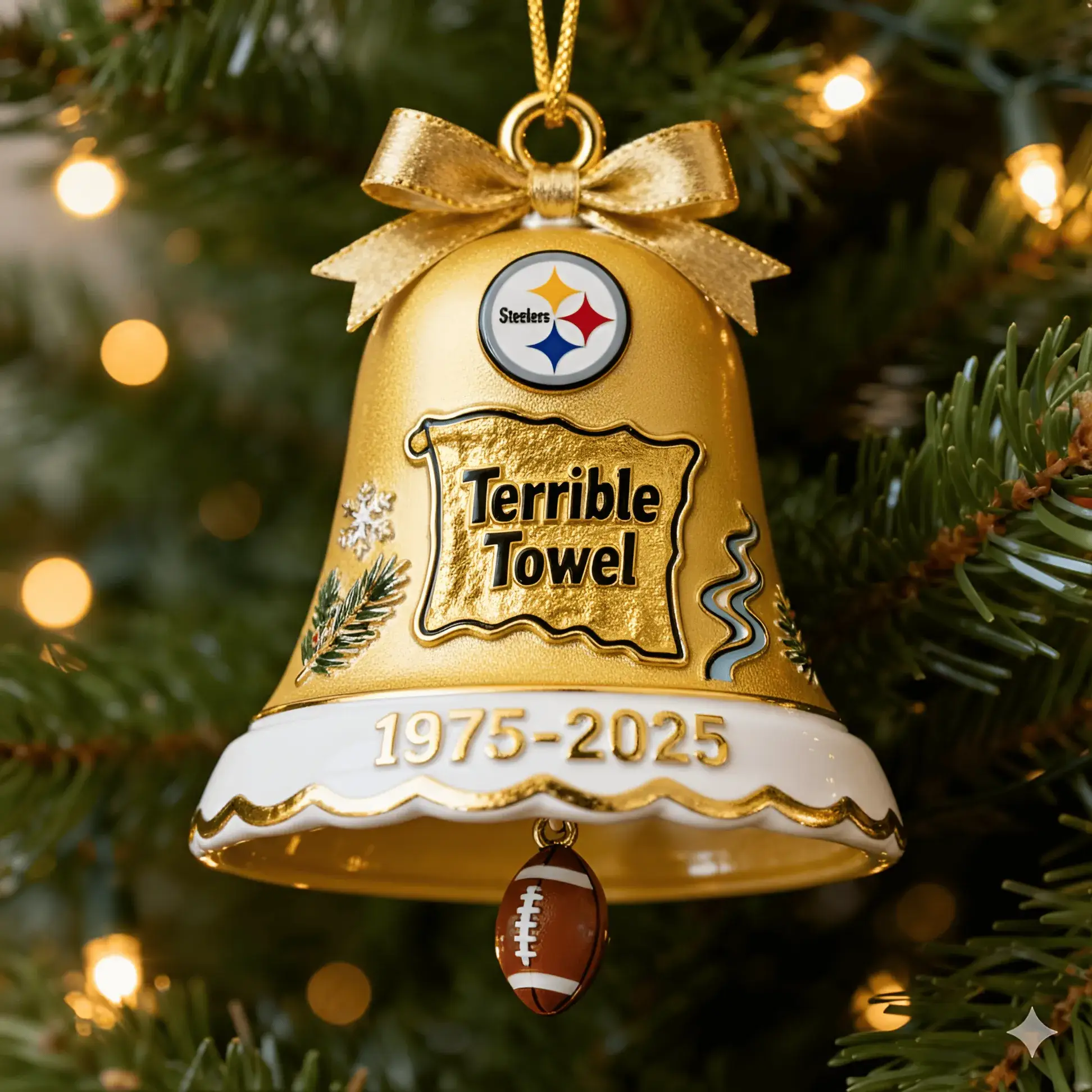 🔥💥Lowest price ever!Steelers💥🔥💥 “Terrible Towel” 50th Anniversary Ornament