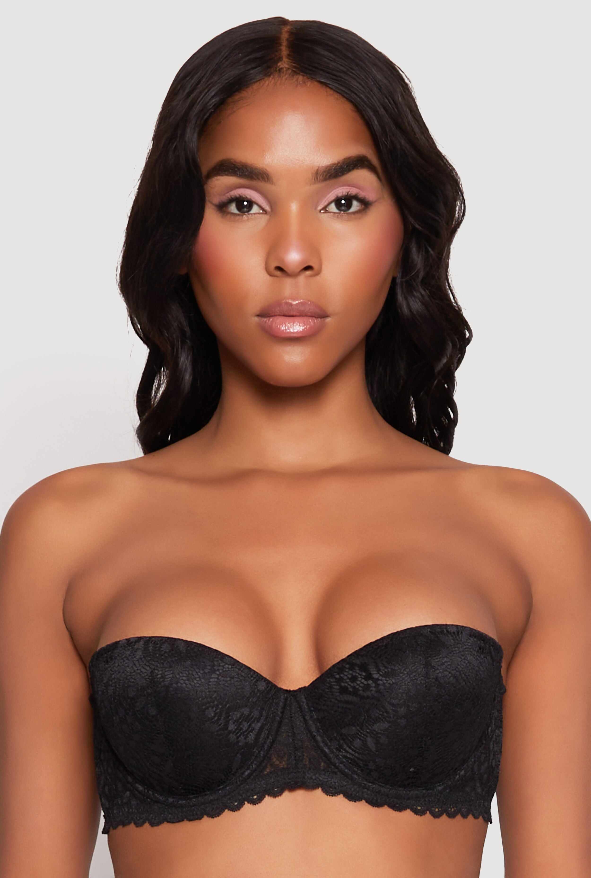 Floral Lace Convertible Push Up Balconette Bra