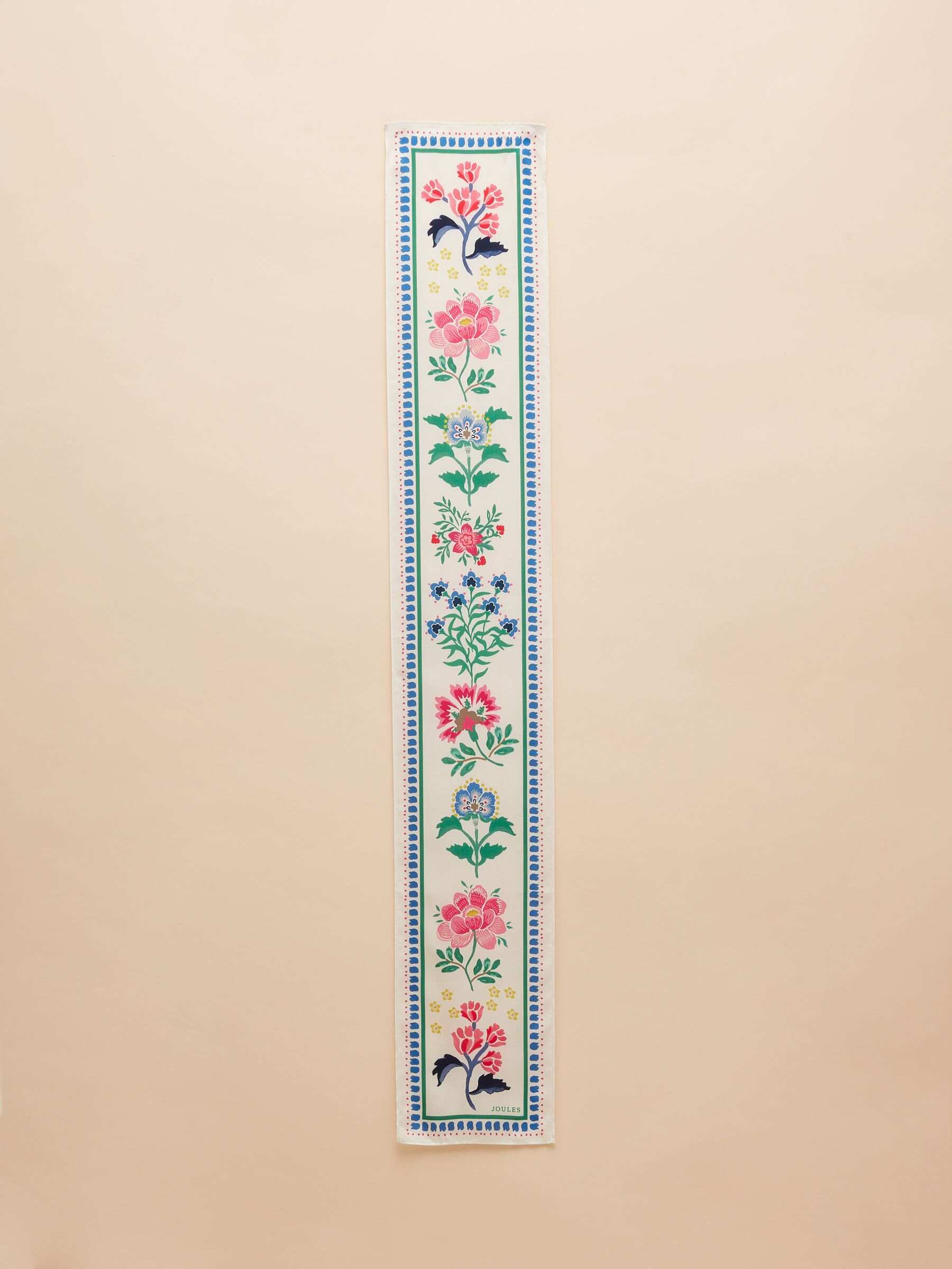 Highgrove Cream Tile Print Skinny Printed 100% Silk Scarf